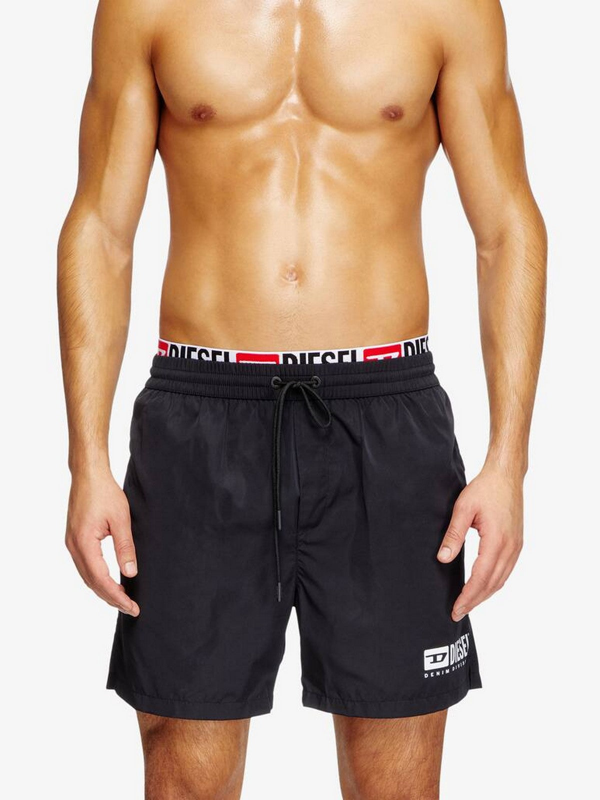 DIESEL Costume da bagno Uomo VISPER-41-D-CORE BOXERS A16301 0NJAS E0013 014 - BLACK/WHITE
