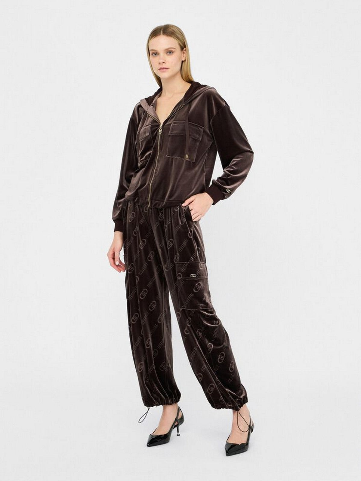 LIU JO SPORT Felpa Donna  TF5108J4955 90915 CIOCCOLATO