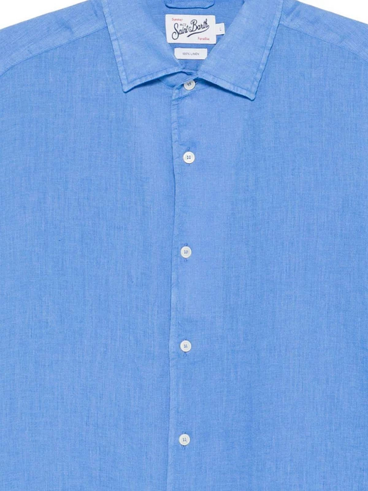 MC2 SAINT BARTH Camicia Uomo  RAPHAEL 00613L LINEN 17M CLOUD BLUE