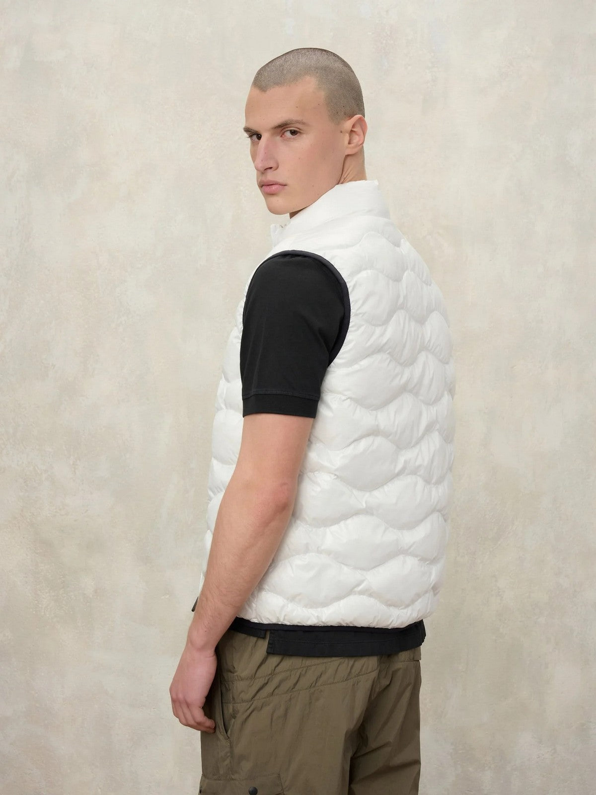 BLAUER Gilet Uomo DANNY 26SBLUX02184 005958 100GG BIANCO OTTICO int. GRIGIO NEBBIA