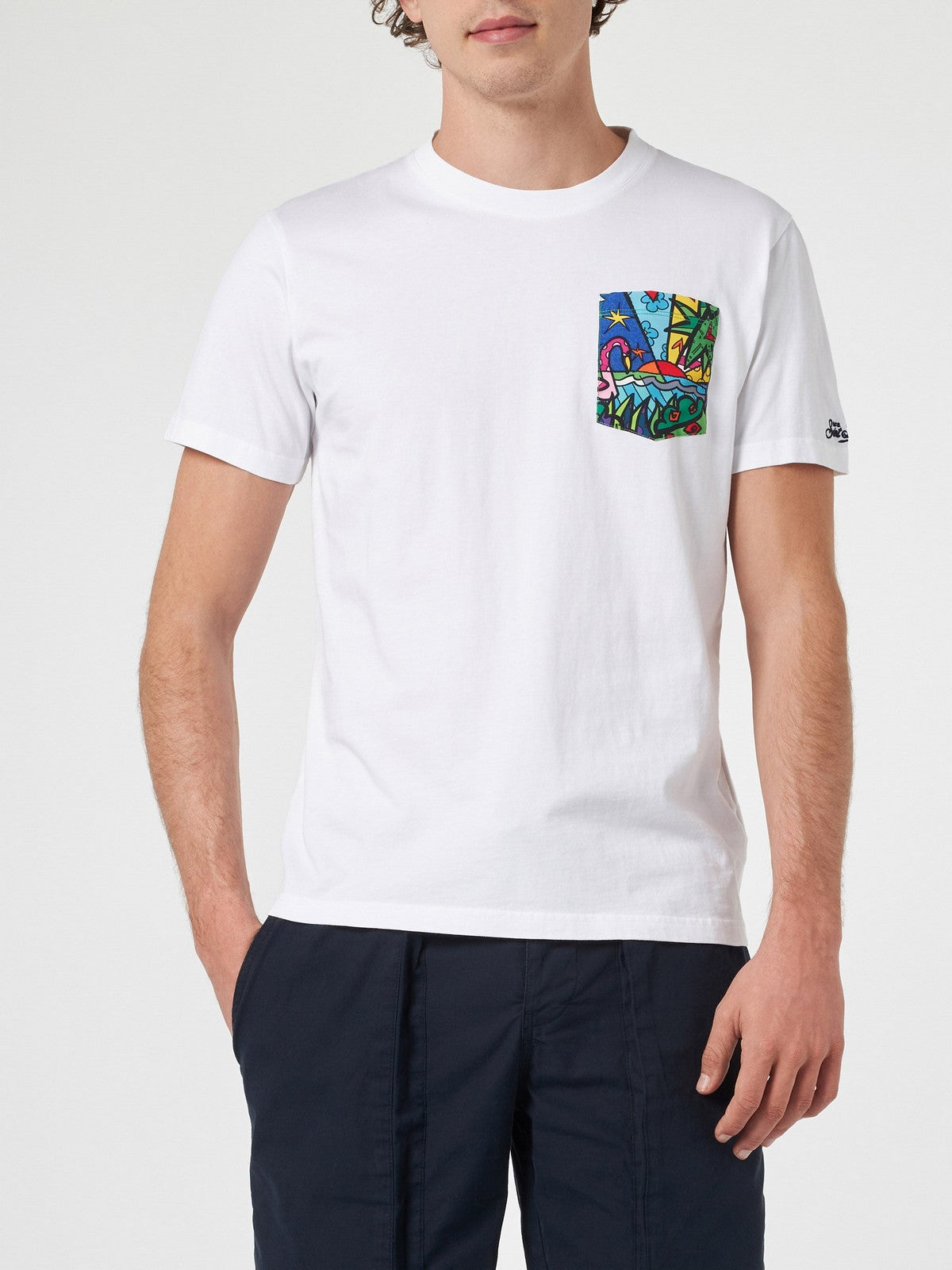 T-shirt MC2 Saint Barth i męski Polo Blanche 04728f White