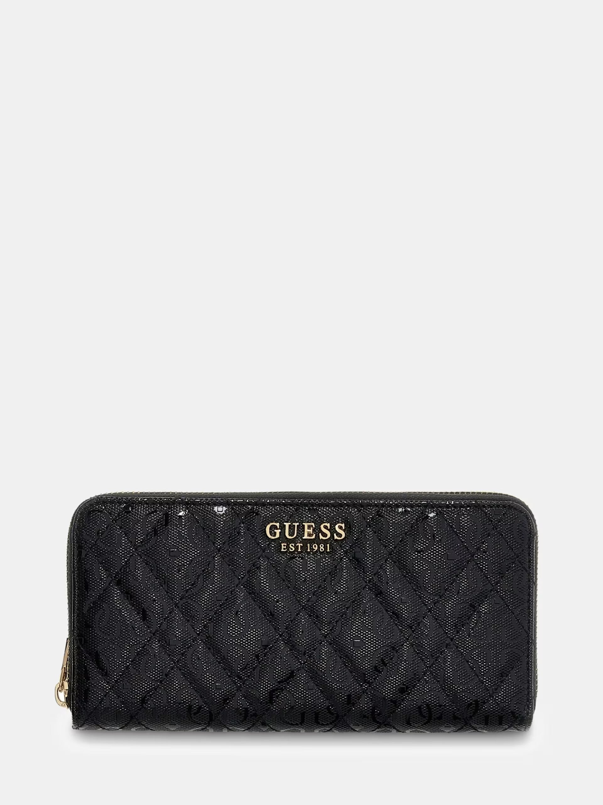 GUESS Portafoglio Donna ISEMAY SLG LARGE ZIP AROUND SWGG96 28146 BLA BLACK