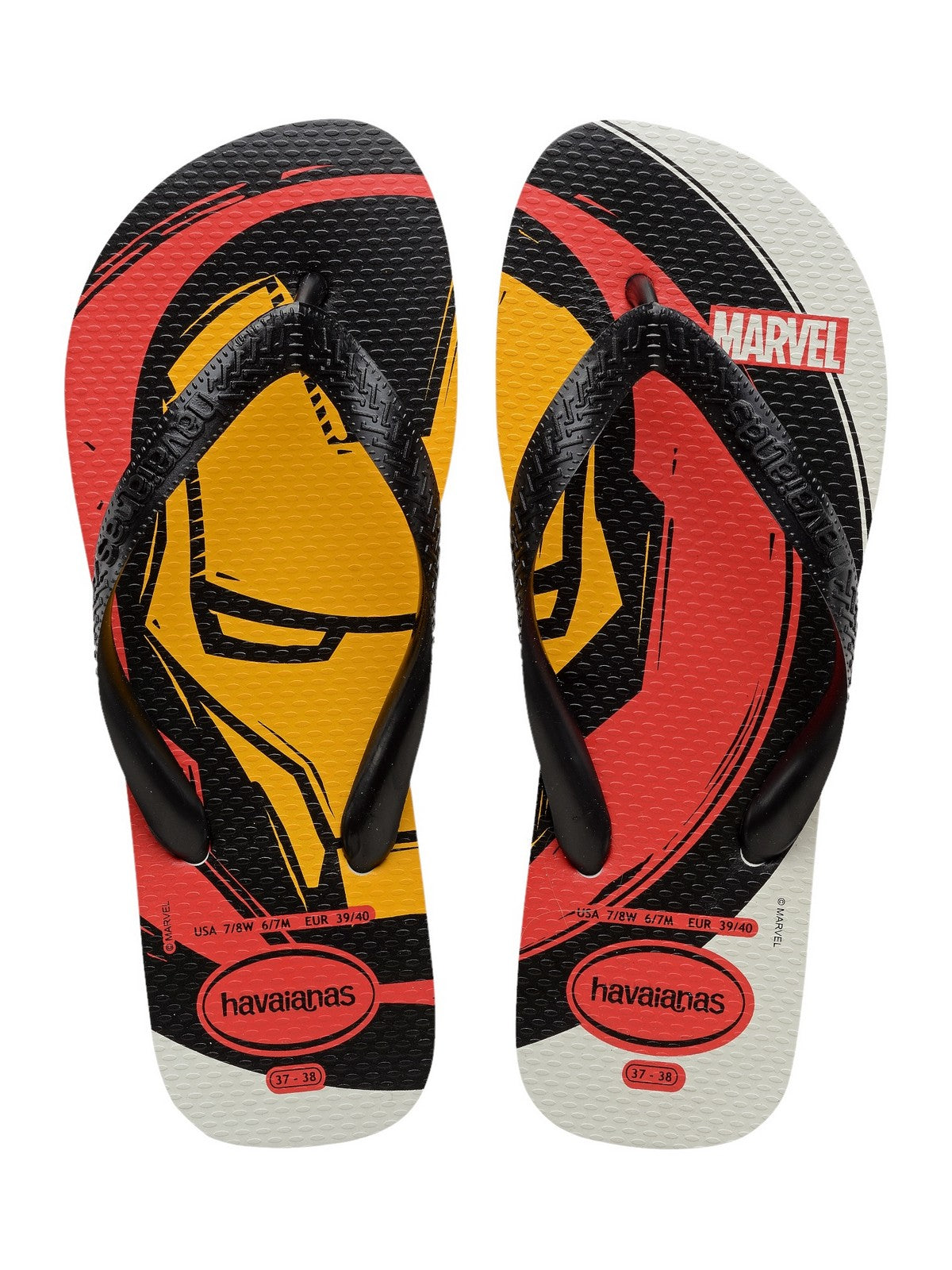 HAVAIANAS Tongs pour hommes Hav. Haut Marvel Logomania 4146953.0001 Blanc