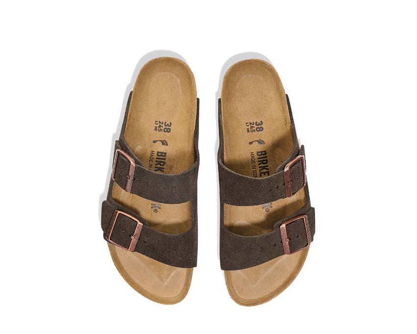 BIRKENSTOCK Sandalo Unisex adulto Arizona mocha, Suede Leather 1027083 Marrone gioboutiqueweb