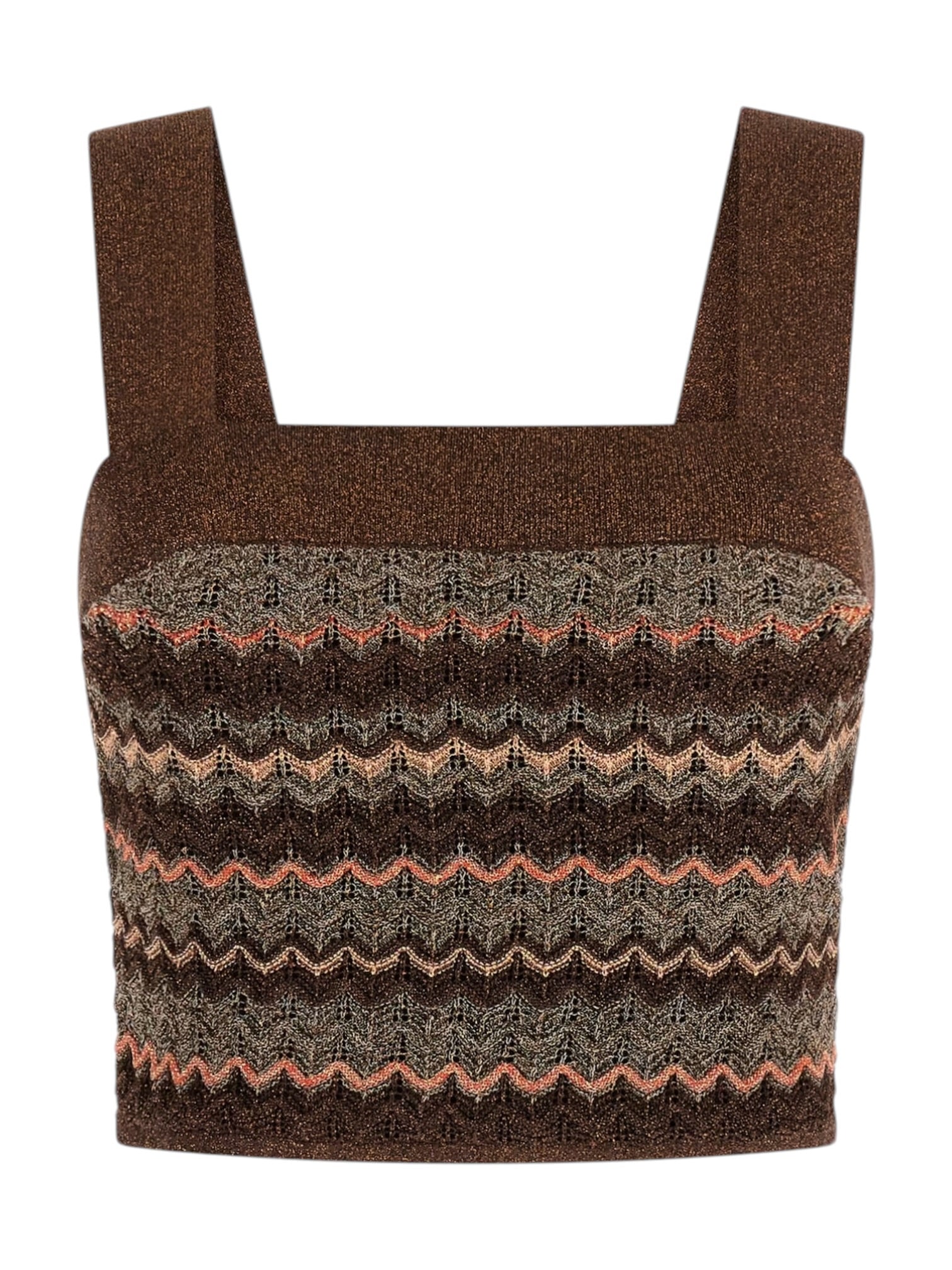 MARCIANO Maglia Donna SUKI SL SQUARED NECK SWTR TOP G6GR15 Z0643 FMDZ BROWN/GOLD MULTI