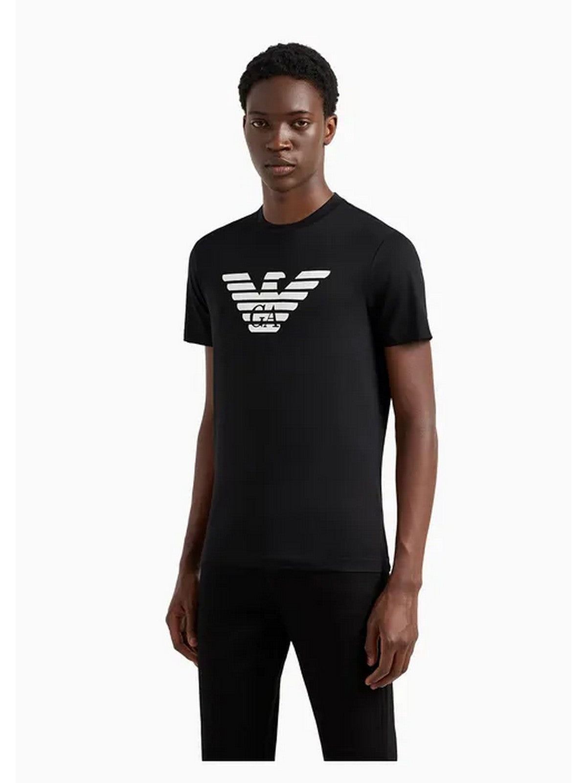 Emporio Armani Camisetas y poste para hombres 8n1tn5 1Jpzz 0022 Negro