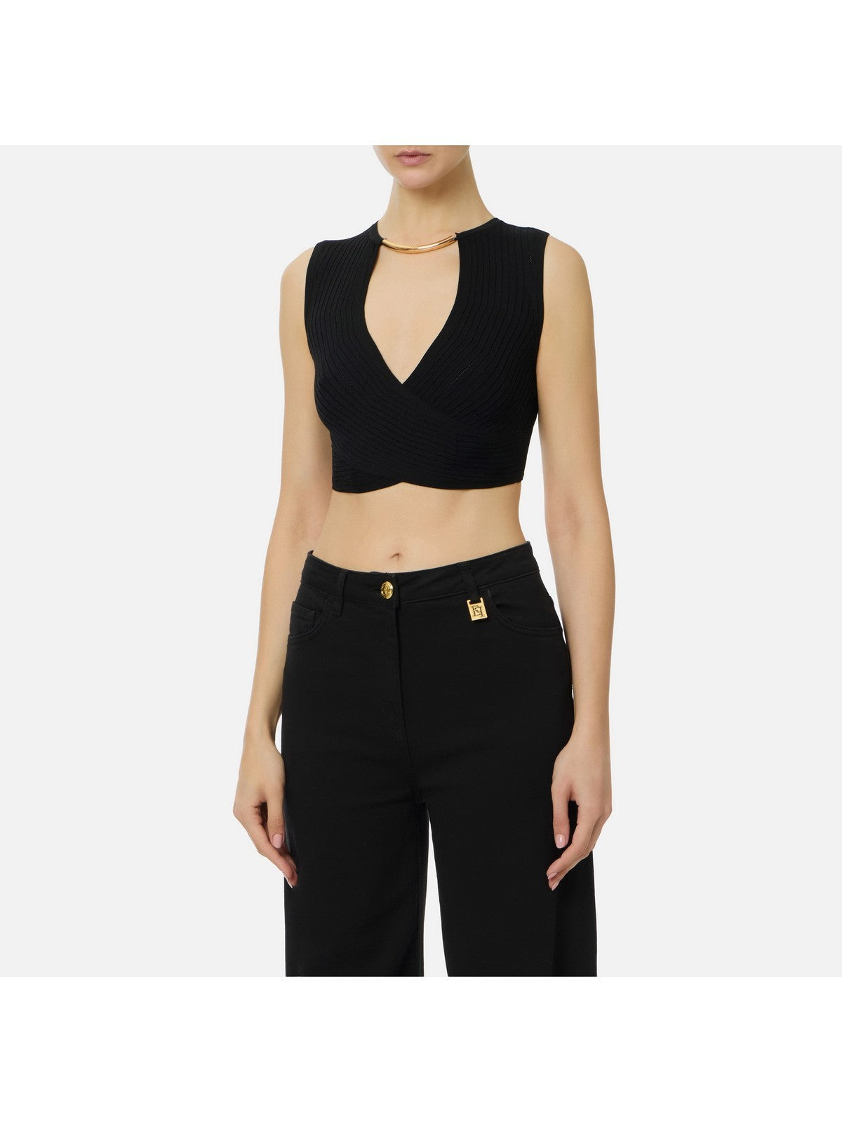 ELISABETTA FRANCHI Top Donna  TK76S61E2 110 Nero