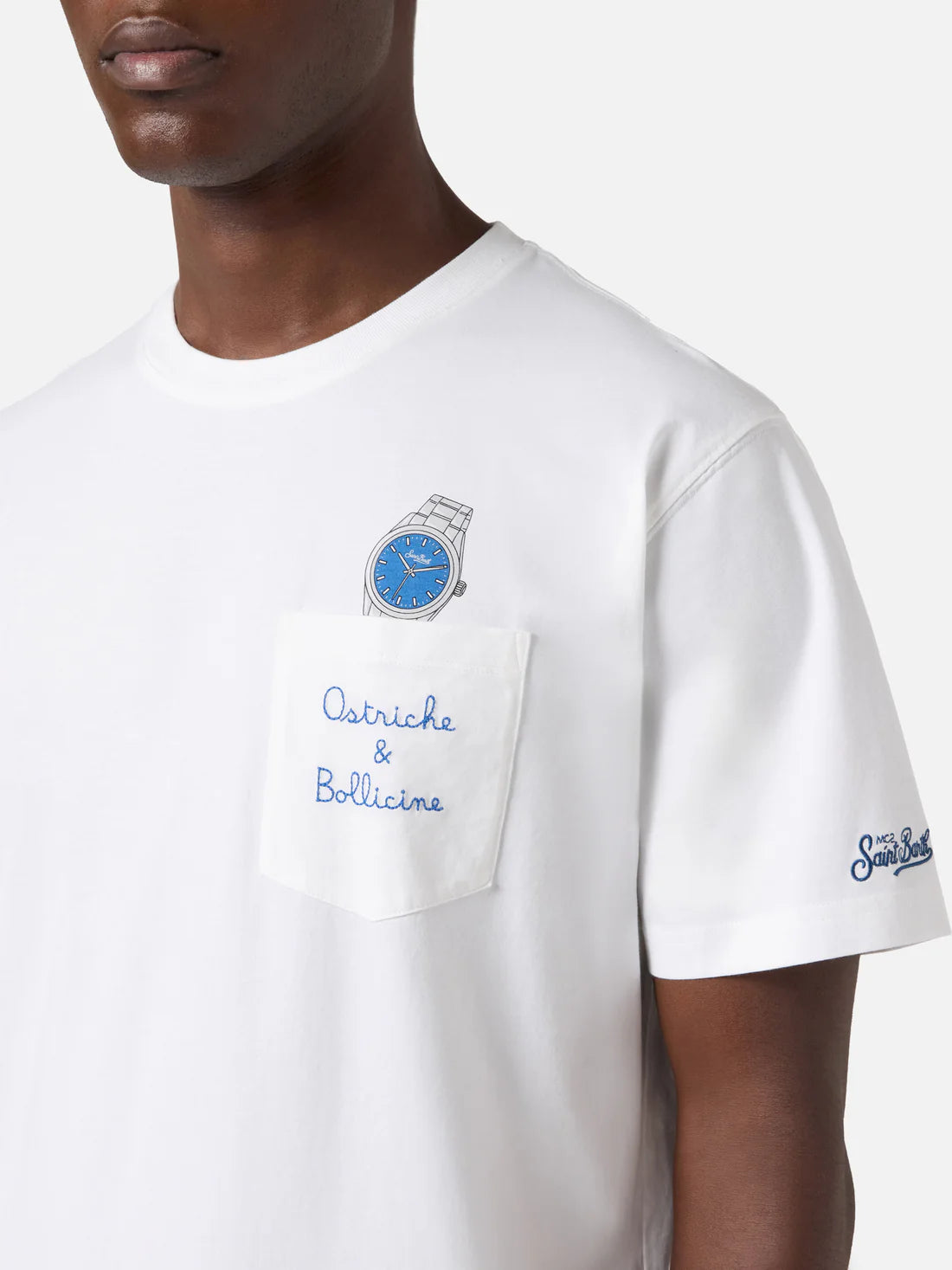 MC2 SAINT BARTH T-shirt Uomo  AUSTIN 04294L OSTRICHE BOLLICINE 01N EMB