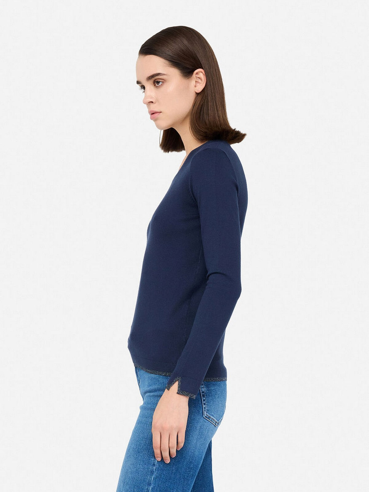 LIU JO WHITE Maglia Donna  WXX055MS49I 93921 BLU NAVY