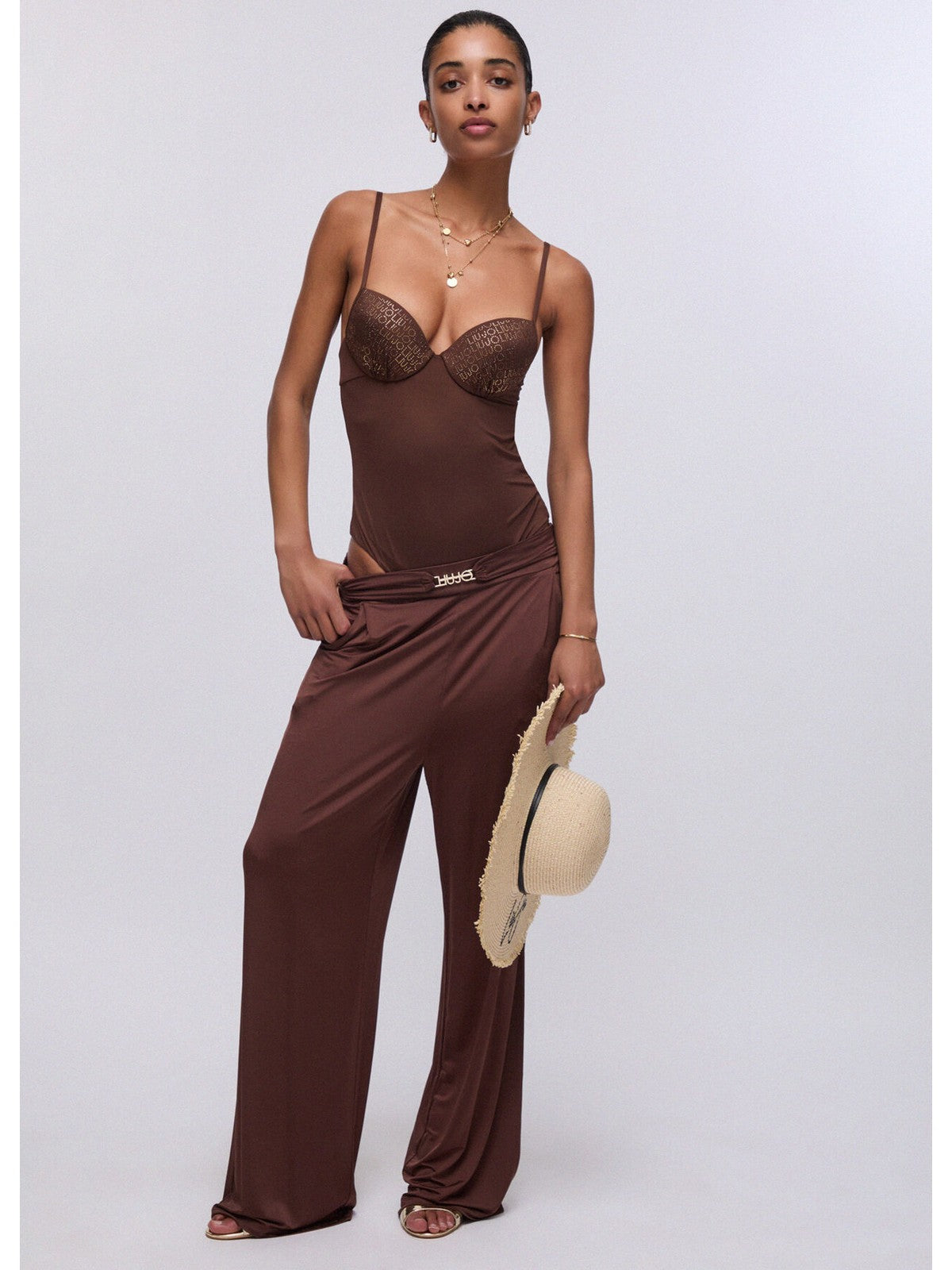 LIU JO BEACHWEAR Top Donna  VA6158J3888 91118 TERRA