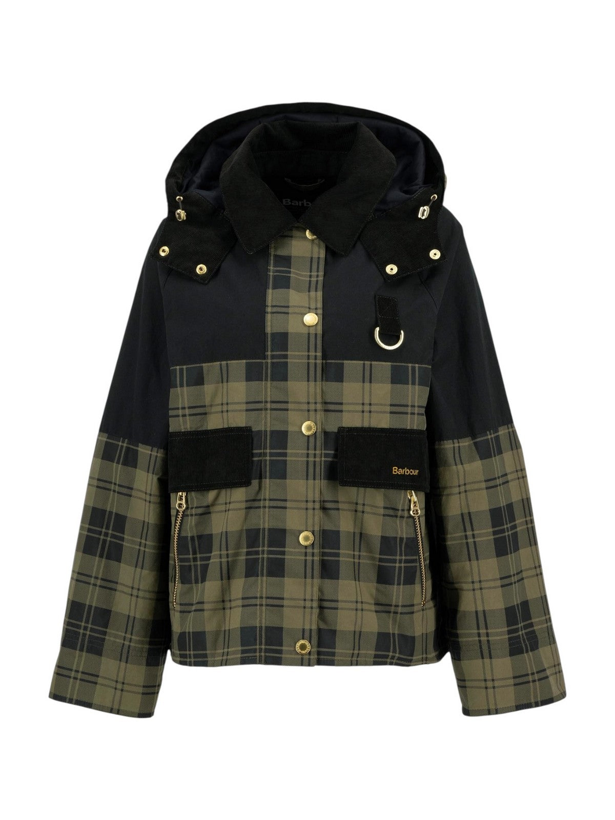 BARBOUR Damenjacke ELAINE LSP0253 OL51 OLIVE CHECK/BLACK