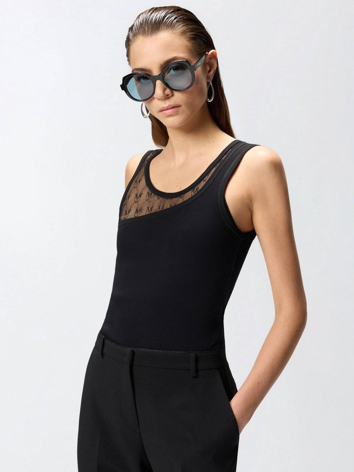 PINKO Canotta Donna CUPBOARD CANOTTA 106461-A362 Z99 NERO LIMOUSINE