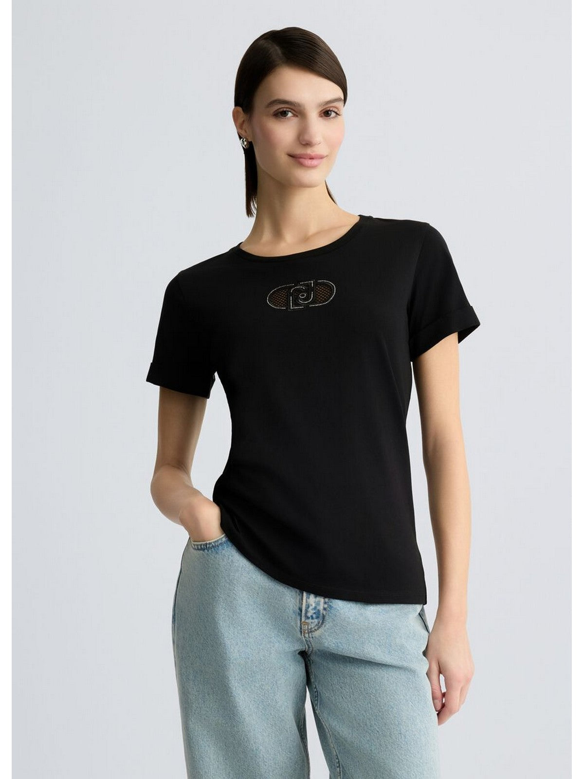 LIU JO SPORT T-shirt Donna  TA5180JS923 M9308 Nero/LJ holed gioboutiqueweb