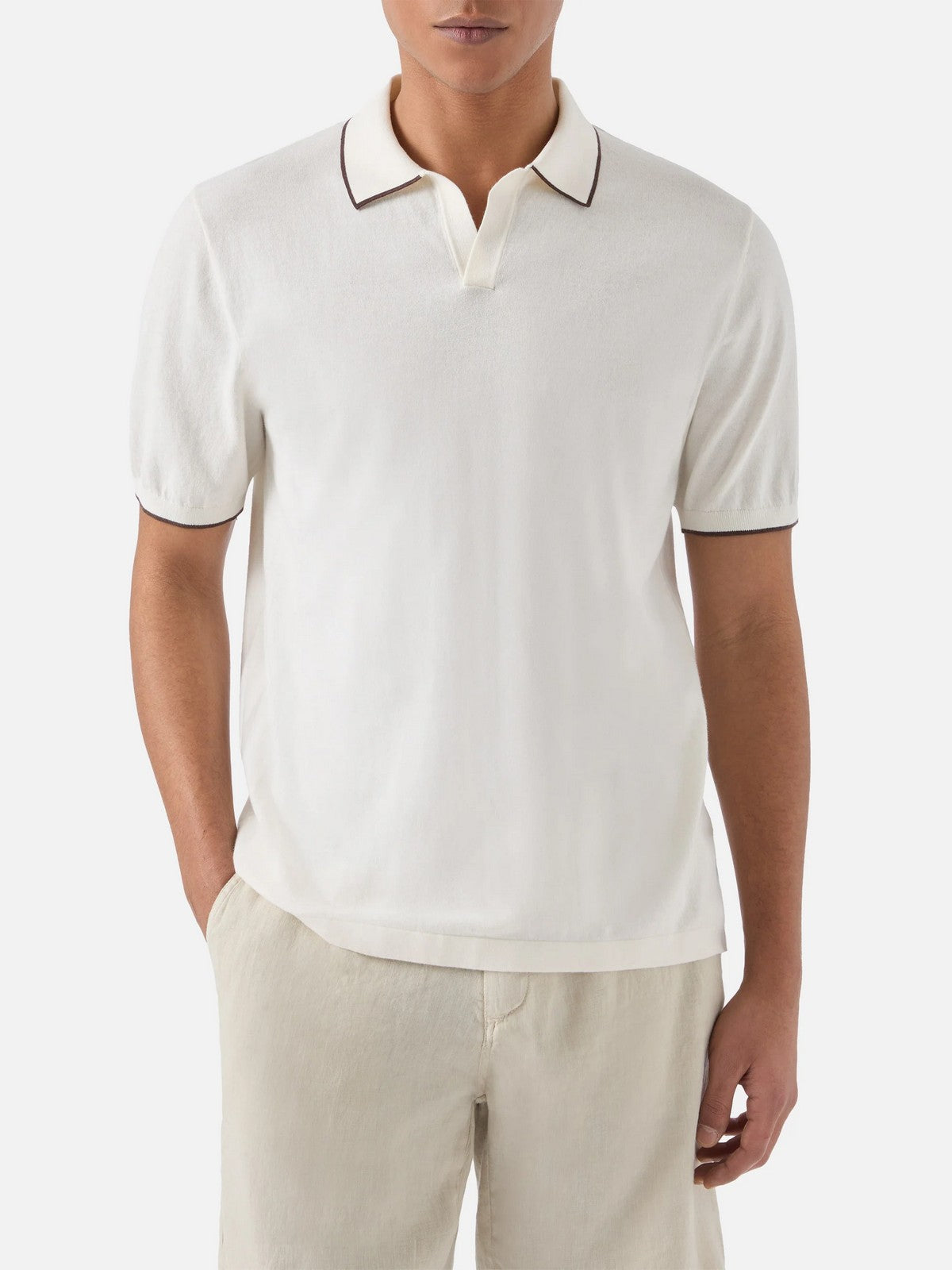 MC2 SAINT BARTH Polo Uomo  SLOAN LINEN COTTON 00095L 10L CREAM
