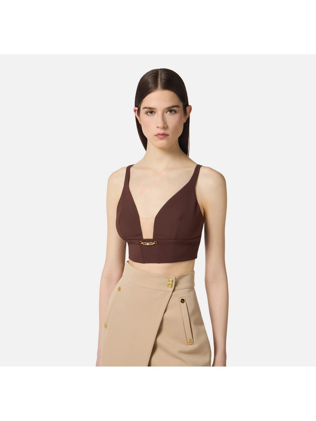 ELISABETTA FRANCHI Top Donna  TO04857E2 EA3 COFFEE