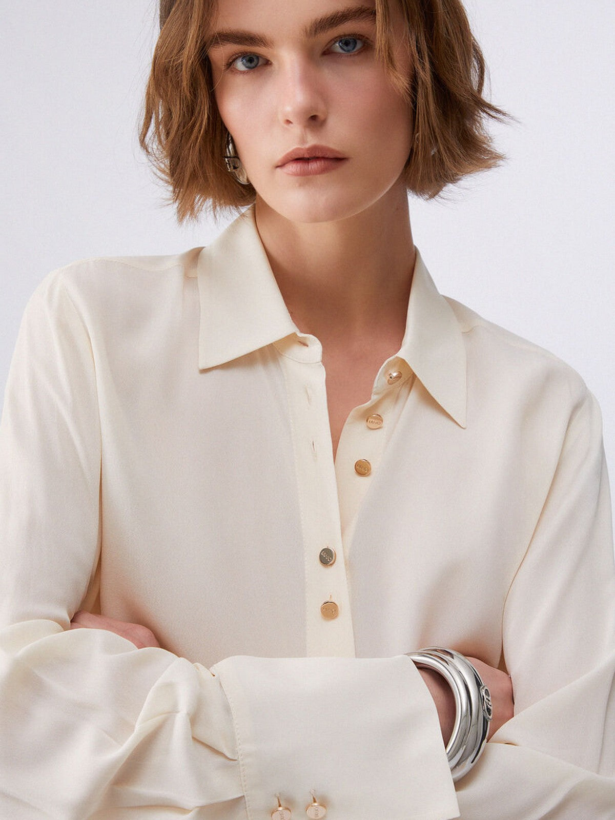 LIU JO BLACK Camicia Donna  CA6157T2578 P9572 Cremino light