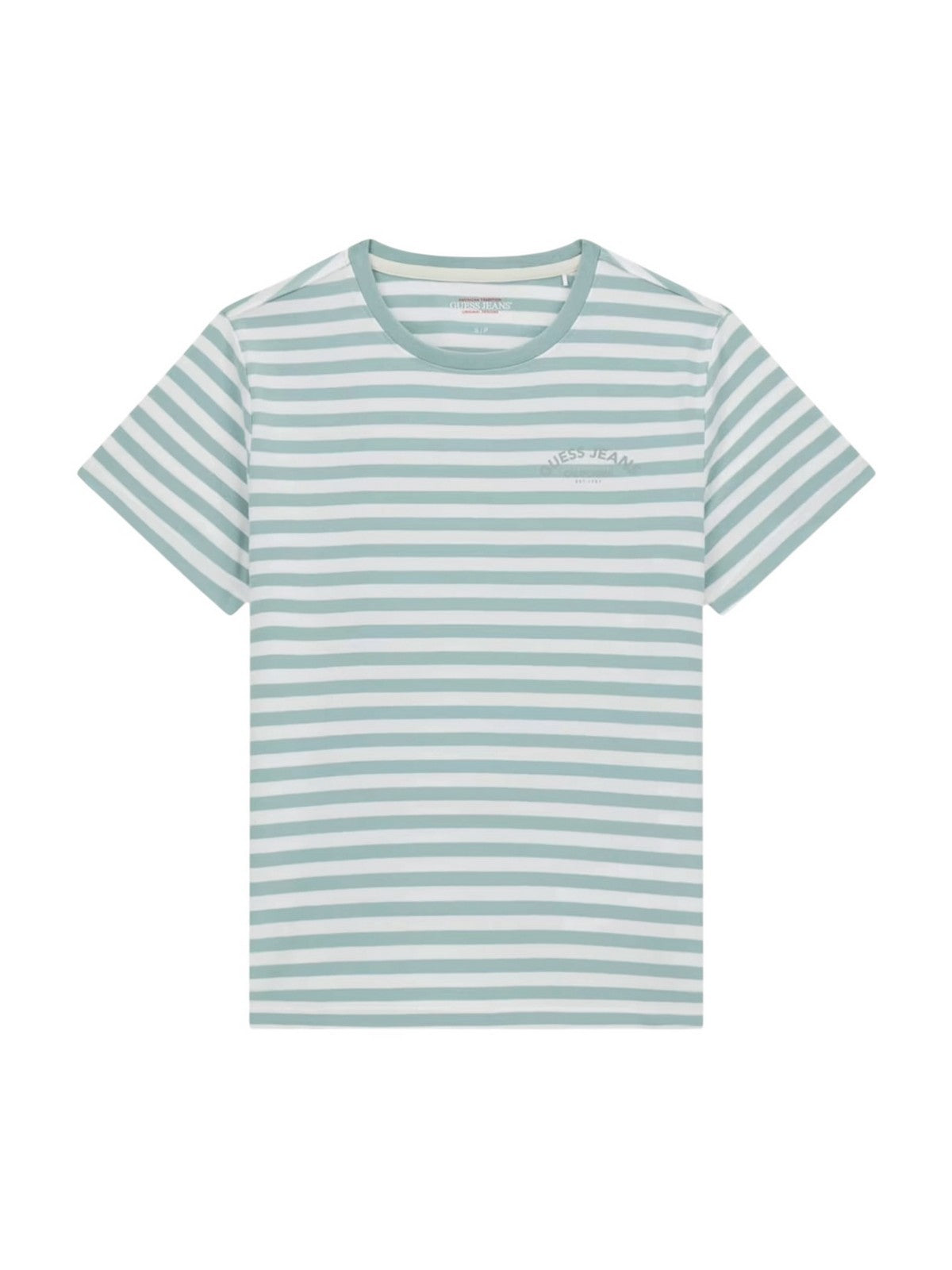 GUESS T-shirt Donna GJ SS CN REG YD STRIPED TEE W6GI05 KCIE1 SM16 SURF GREEN WHITE STR