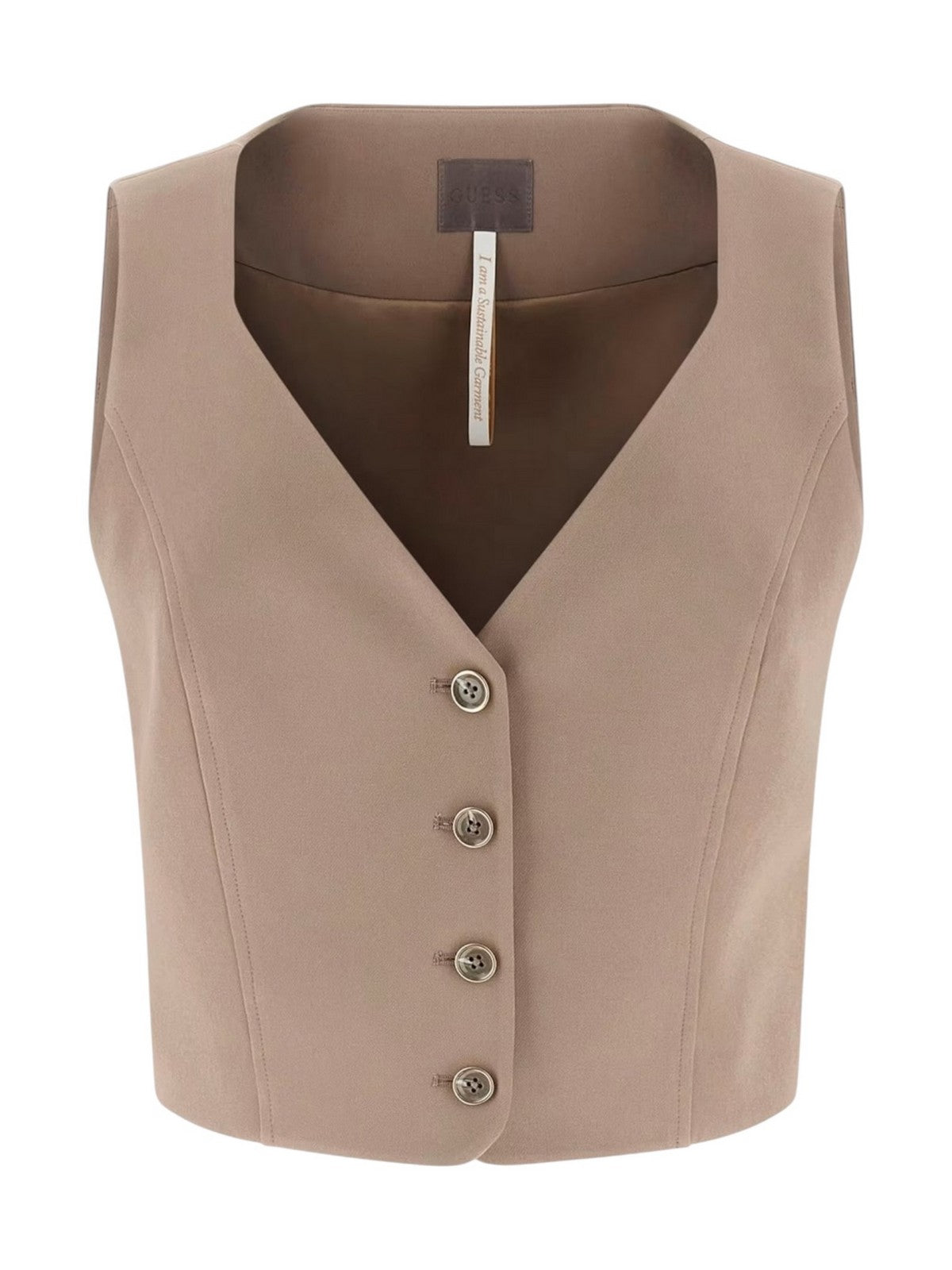 GUESS Gilet Donna SL NAUSICA TAILORED VEST W6RH52 WH9Y2 G1EC WALNUT SHELL