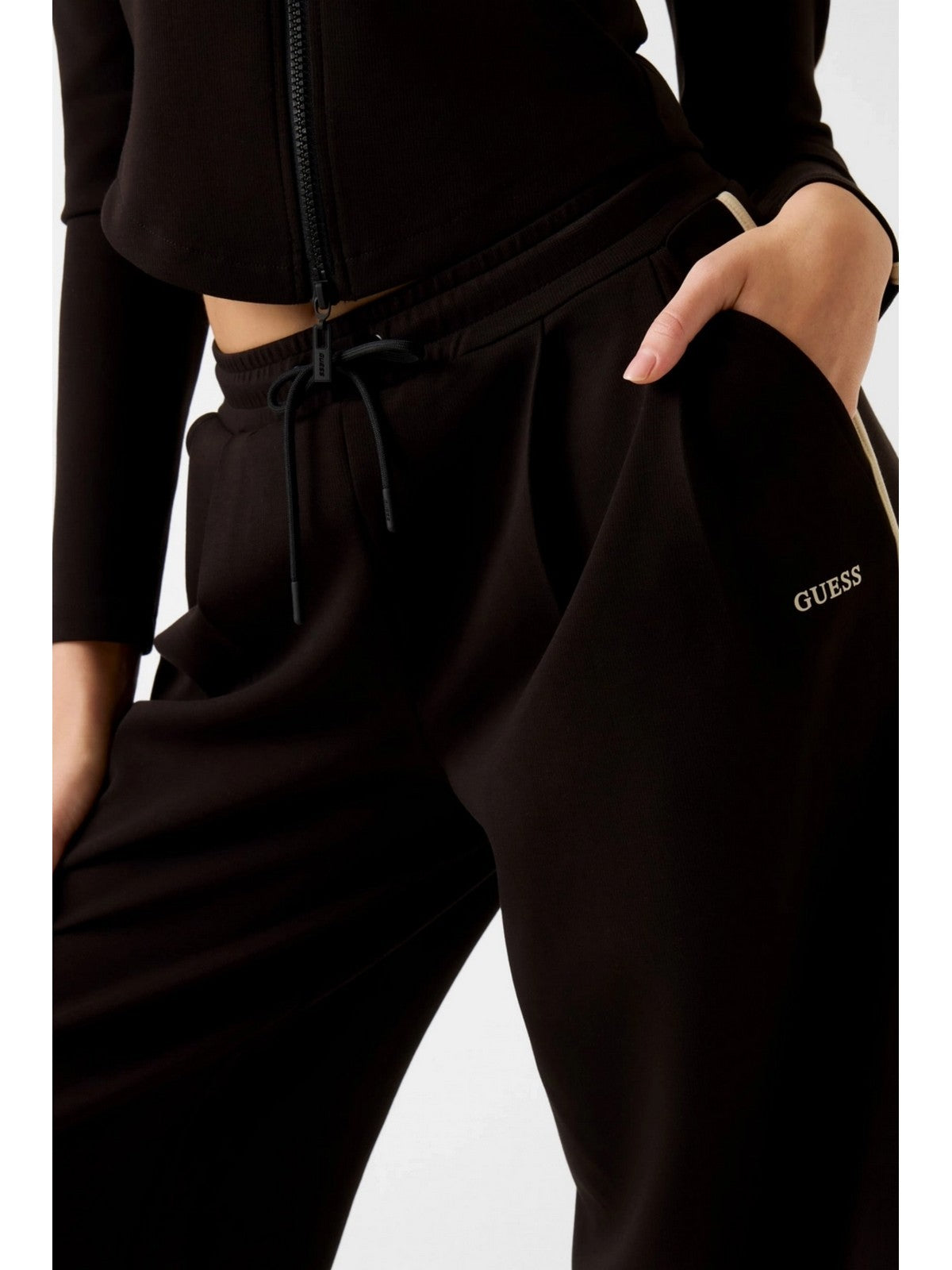 GUESS SPORT Pantalone Donna JASMINE WIDE LEG PANT V6GB01 K2914 JBLK Jet Black A996