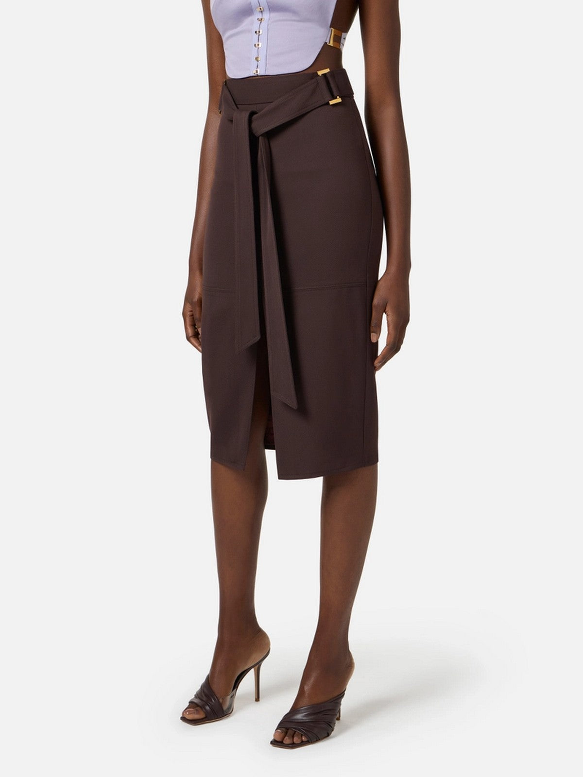 ELISABETTA FRANCHI Gonna Donna  GO17361E2 644 CACAO