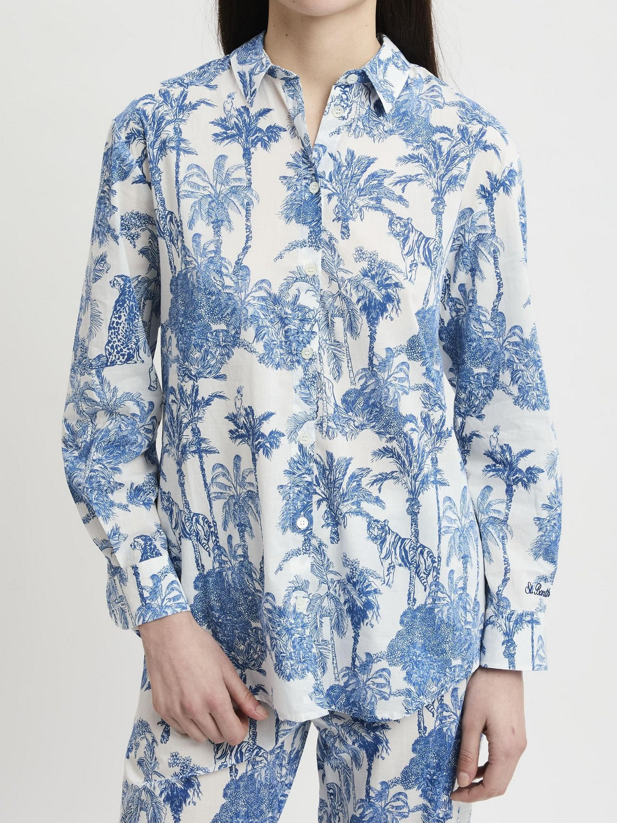 MC2 SAINT BARTH Camicia Donna  BRIGITTE 01288L COTTON JUNGLE OCEANIA 01
