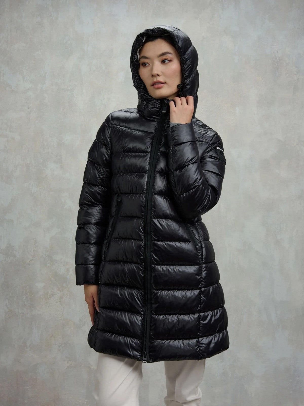 BLAUER Piumino Donna ADELAIDE 25WBLDK02069 006648 999EI NERO interno BEIGE 301