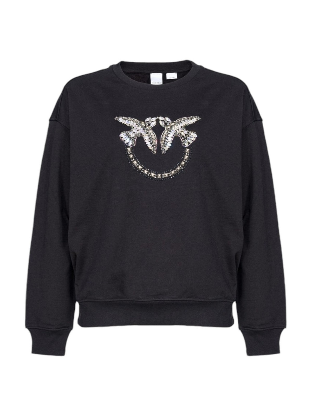 Pinko Women's Sweatshirt Nelly Sweatshirt Logo Birds 100534-A24F Z99 Black