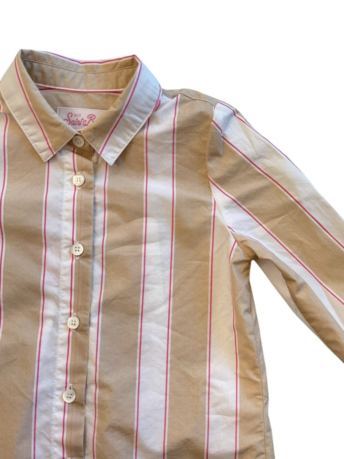 MC2 SAINT BARTH Camicia Bambine e ragazze  MINI BRIGITTE 01417L COTTON SB BEACH STRIPES 1121 EMB