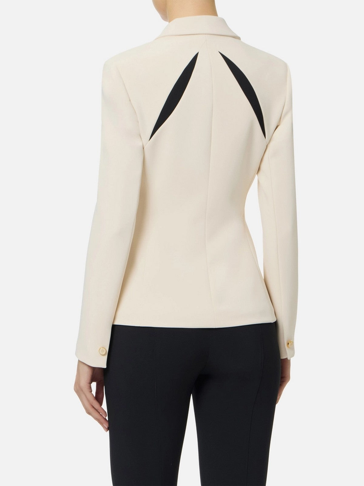 ELISABETTA FRANCHI Giacca Donna  GI19861E2 E84 BURRO/NERO gioboutiqueweb