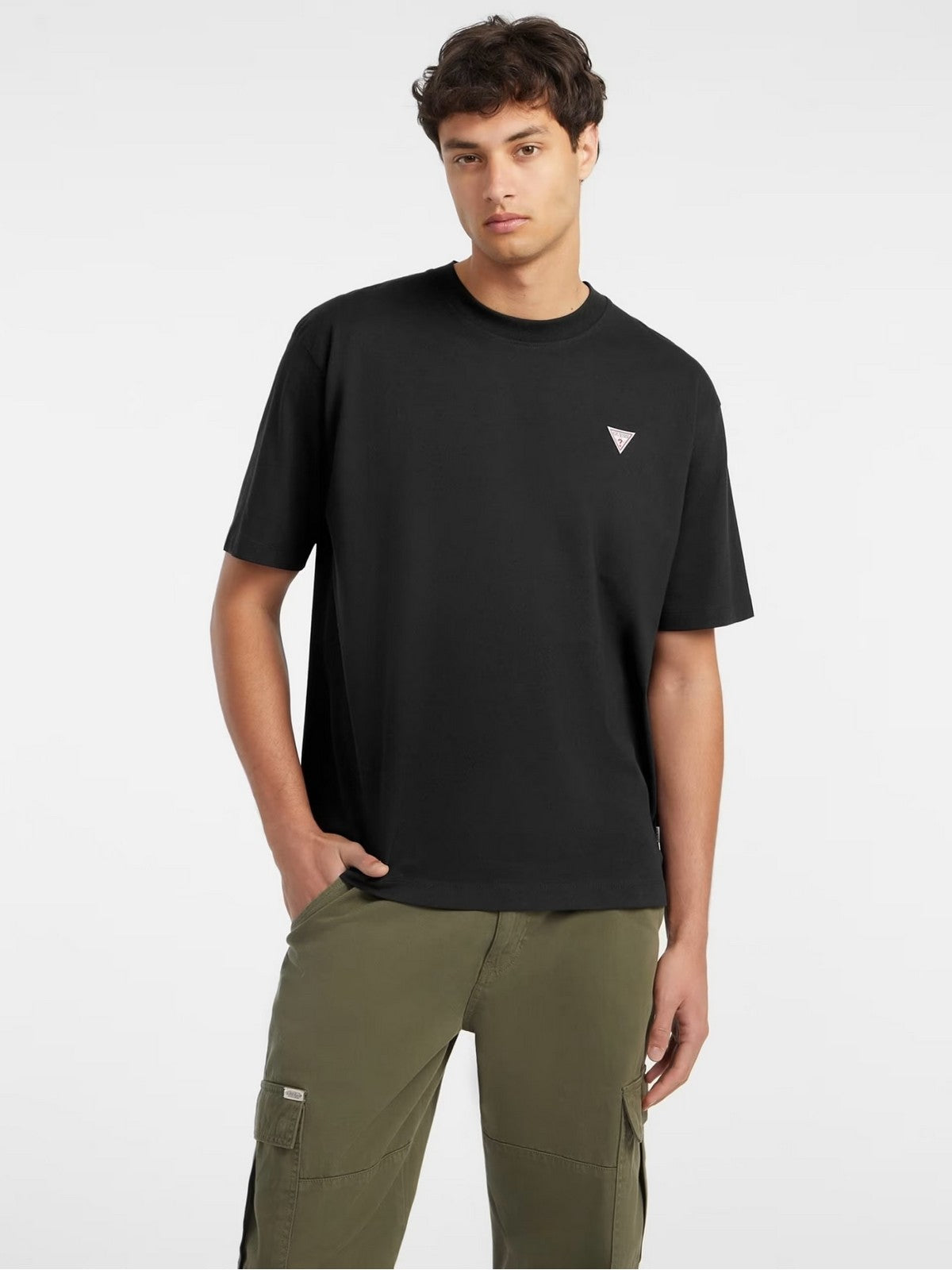 Deviner T-shirt Men gj ss cn os mini triangle tee m4yi46 k8fq4 jblk noir