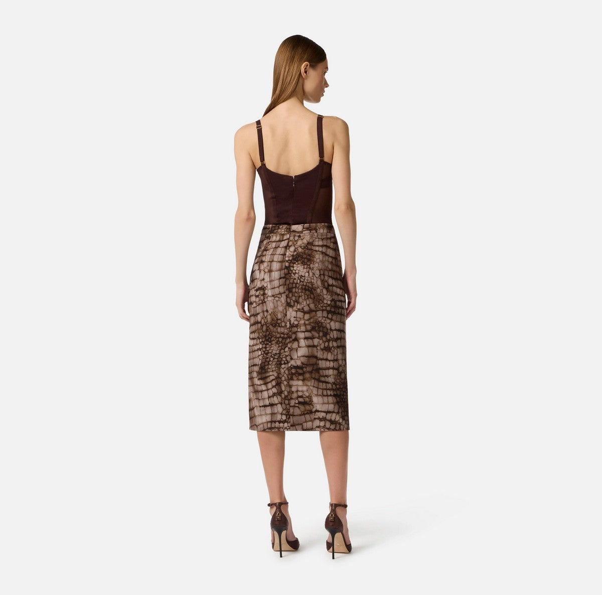 ELISABETTA FRANCHI Gonna Donna  GO14961E2 644 CACAO