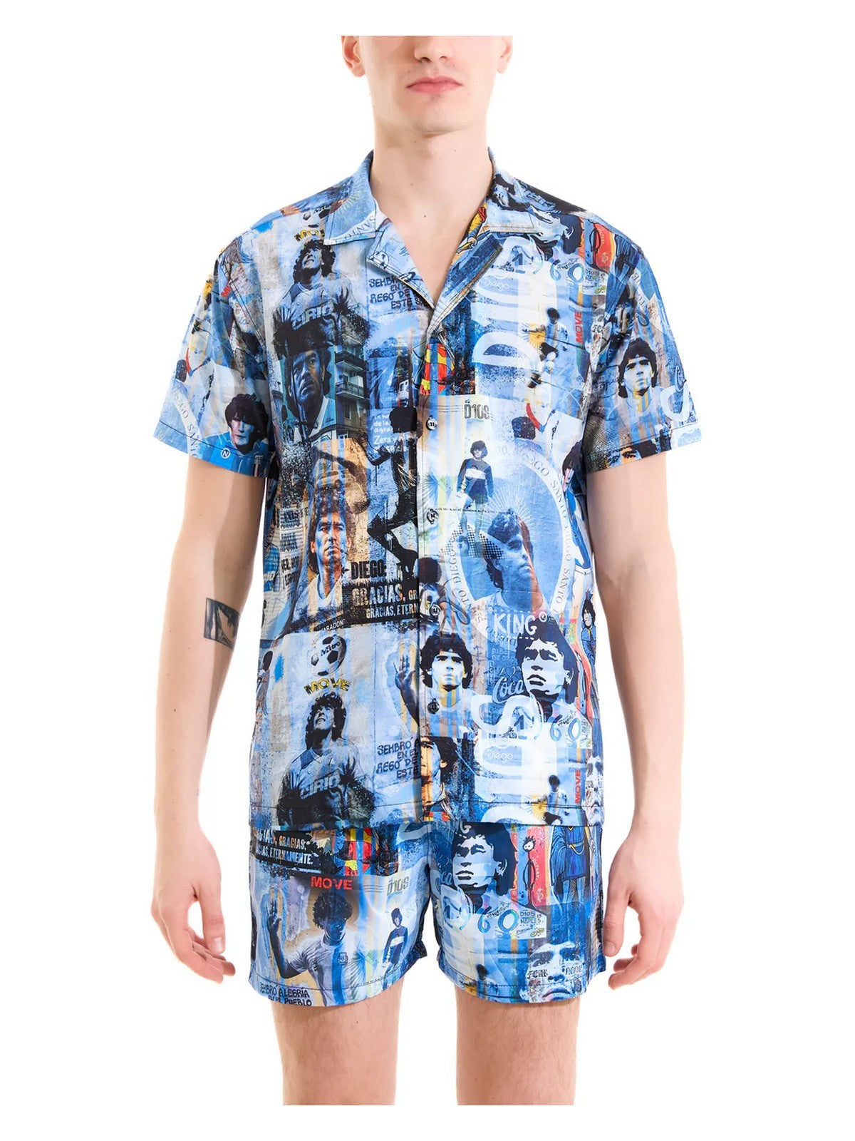MOVE be different Camicia Uomo  CAMICIA BOWLING D10S AZZURRO