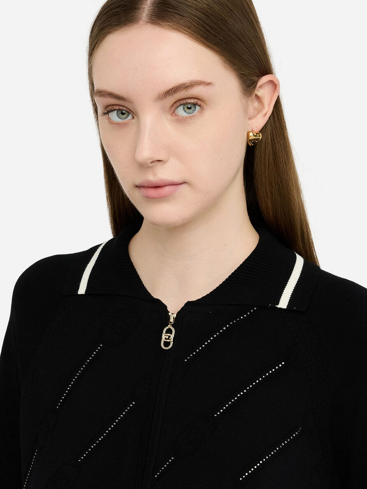 LIU JO SPORT Cardigan Donna  TF5032MS63L 03N66 Nero/bianco latte