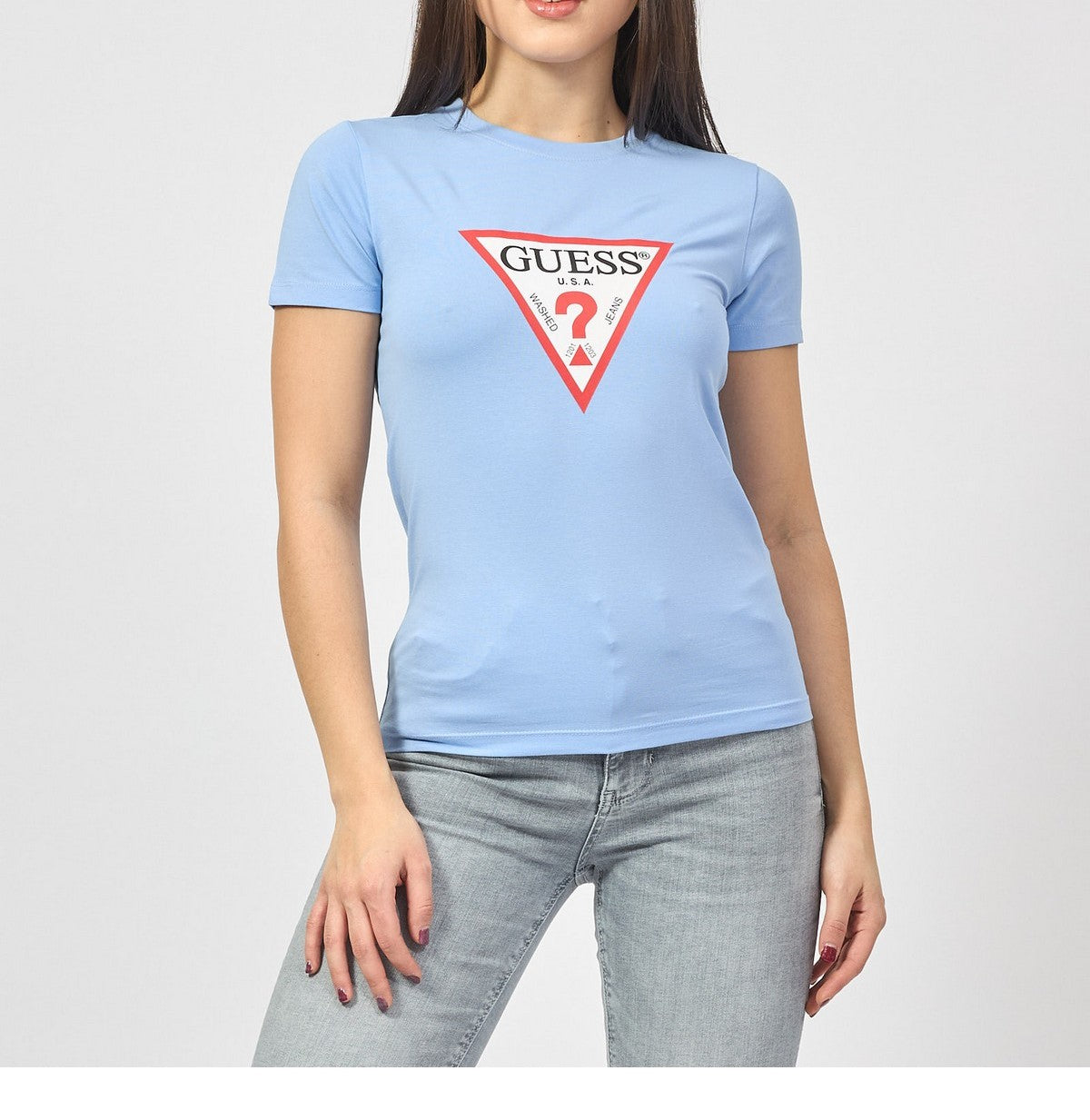 GUESS T-shirt Donna GJ SS CN SLIM ICONIC TEE W4YI04 J1314 G7CP FRESH ZENDY BLUE gioboutiqueweb