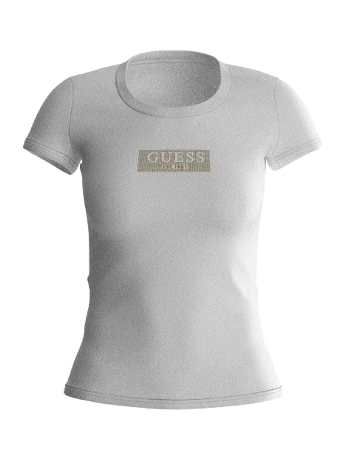 GUESS T-Shirt e Polo Donna Ss Cn Studs Box Tee W4RI33 J1314 G011 Bianco