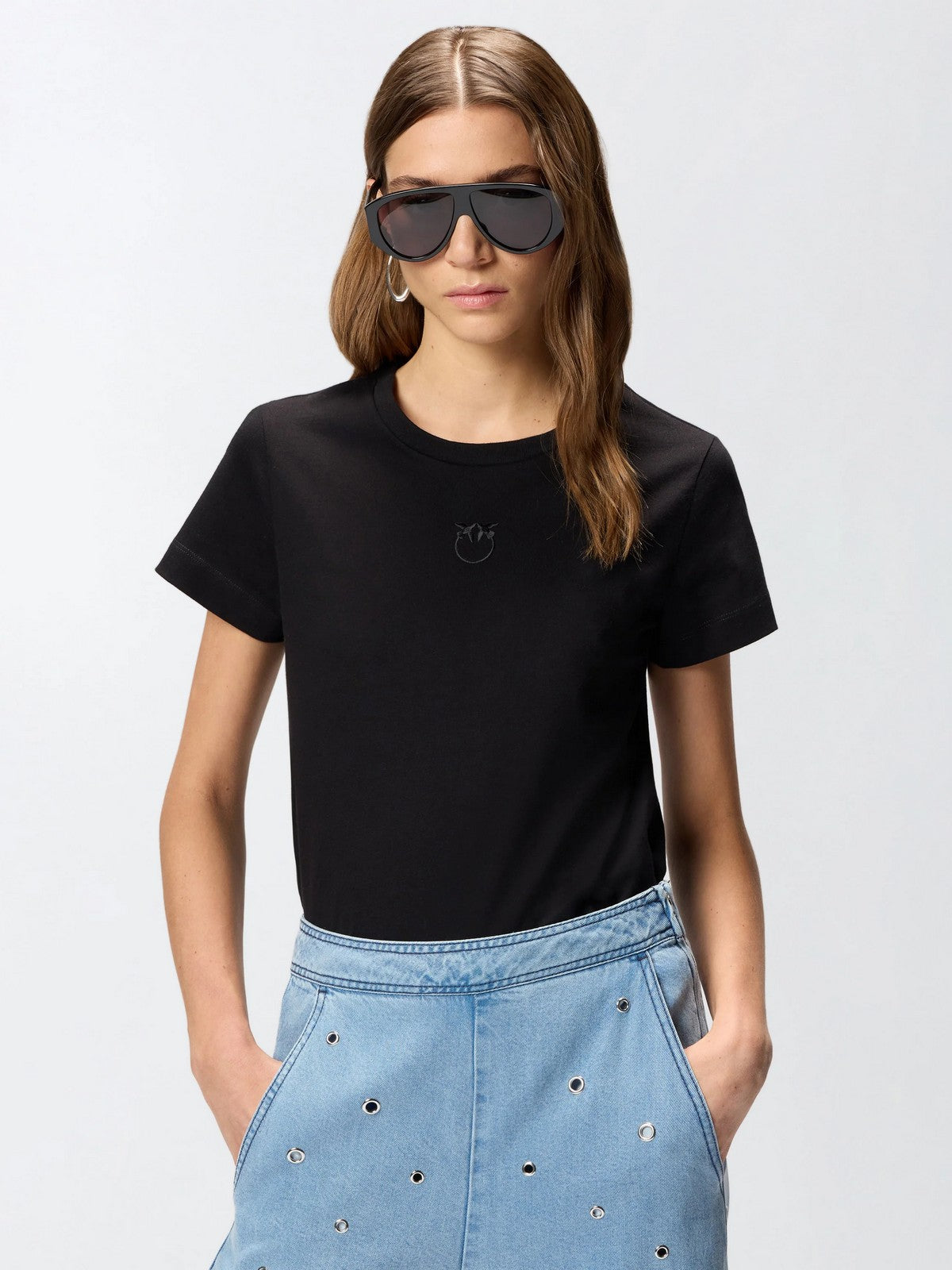 PINKO T-shirt Donna BUSSOLOTTO T-SHIRT 100355-A339 Z99 NERO LIMOUSINE