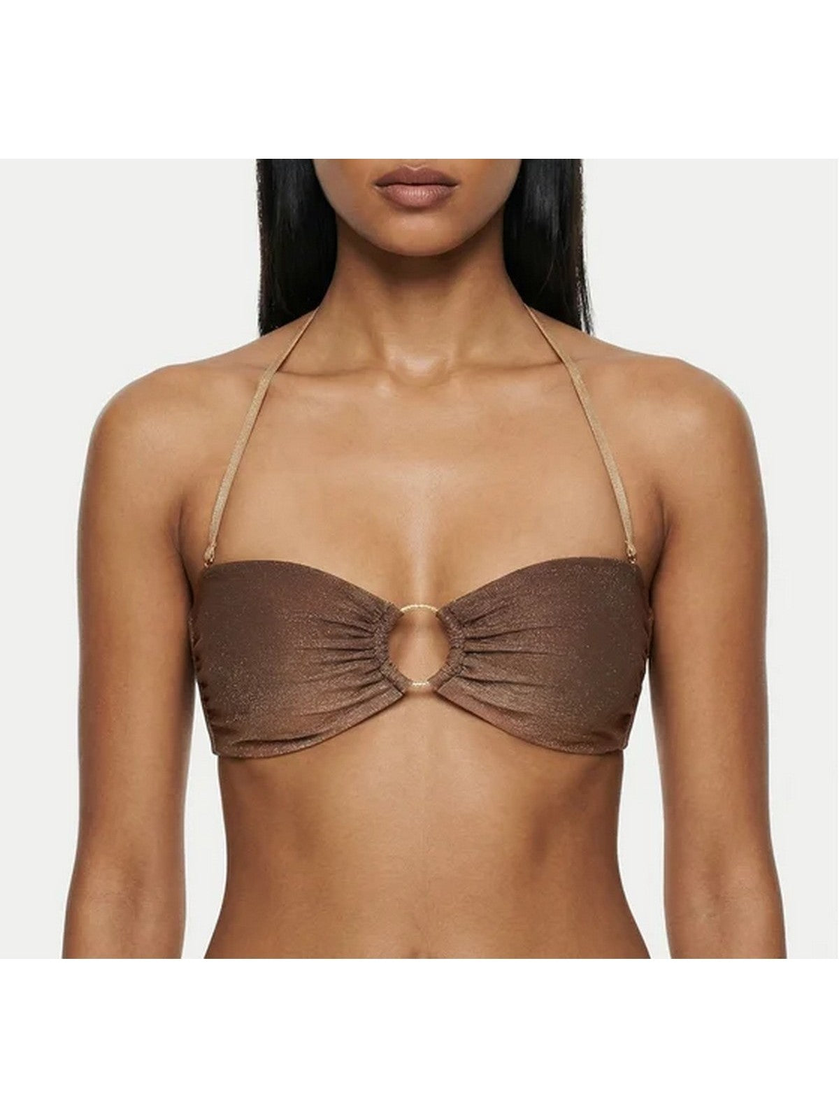 GUESS BEACHWEAR Costume da bagno Donna IRIS BANDEAU BRA E6GJ12 KF600 PMJQ BROWN SHADE AOP