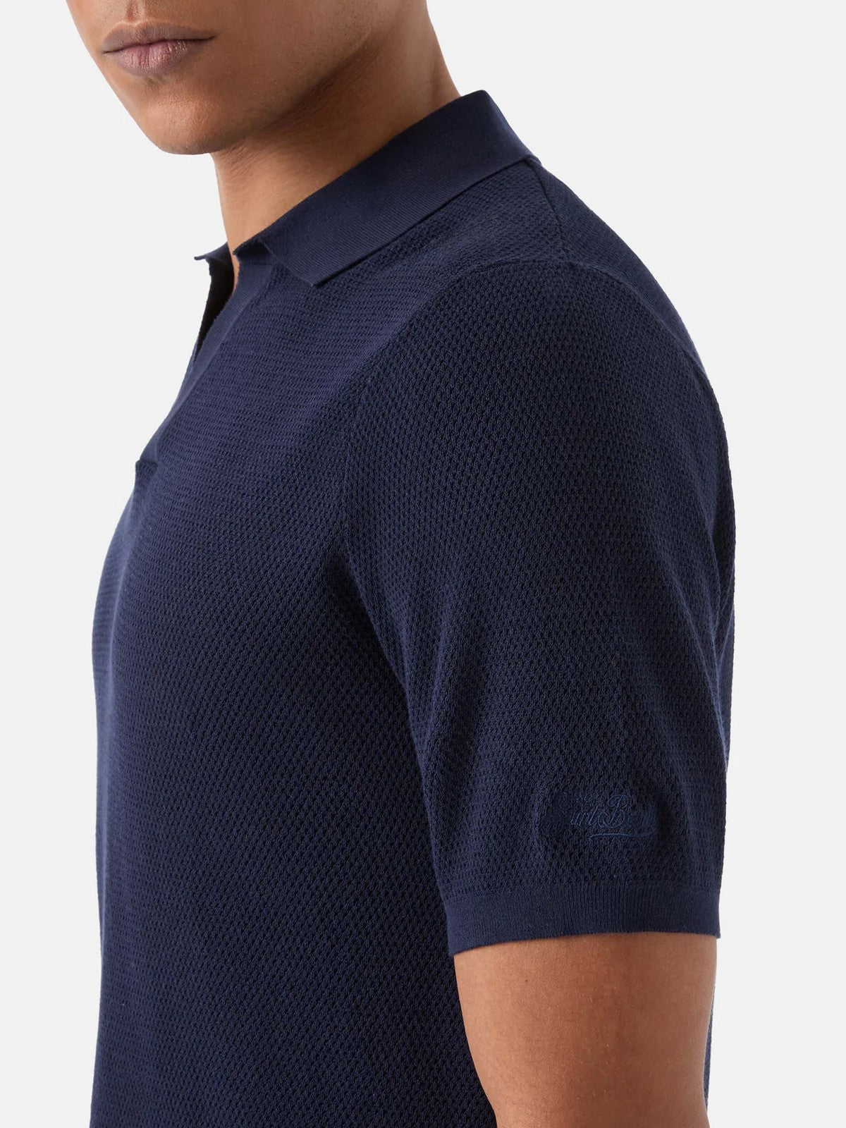 MC2 SAINT BARTH Polo Uomo  SLOAN LINEN COTTON 00097L 61 BLUE NAVY
