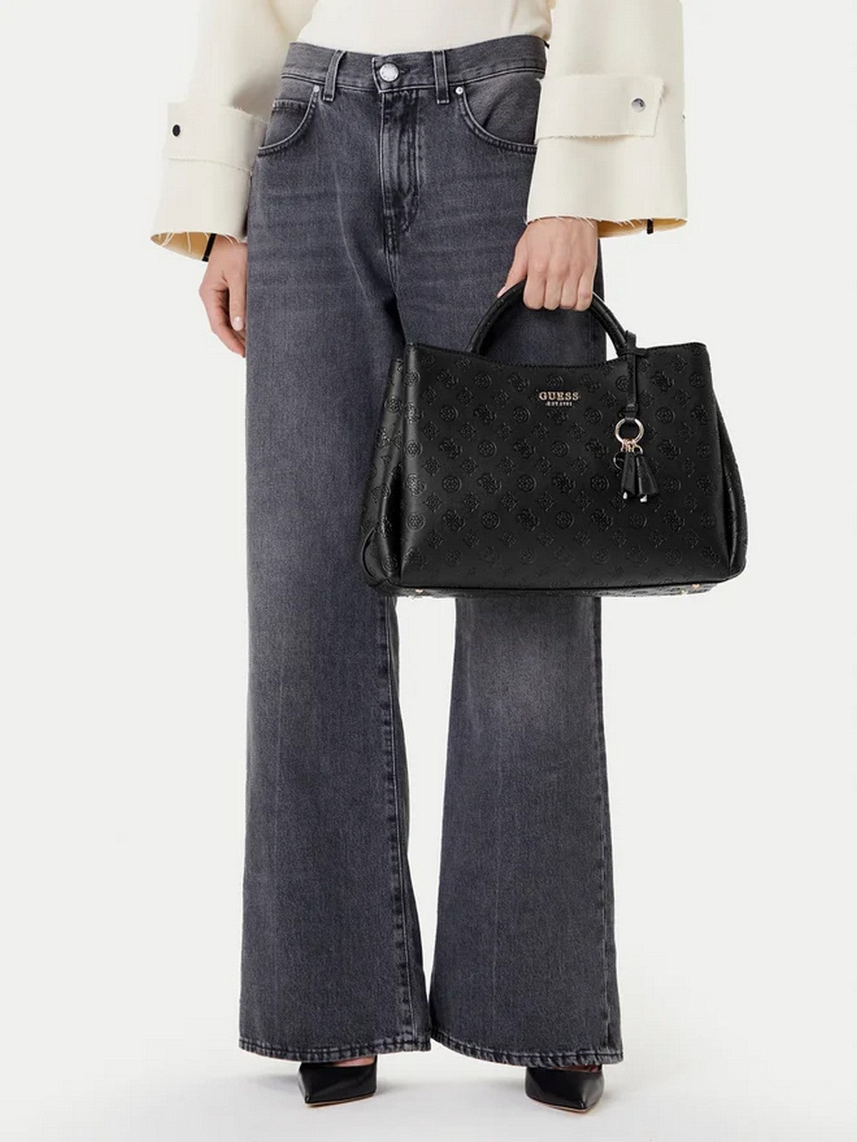 GUESS Borsa Donna PHOEBE LRG GIRLFRIEND SATCHEL HWPD96 65070 BLO BLACK LOGO