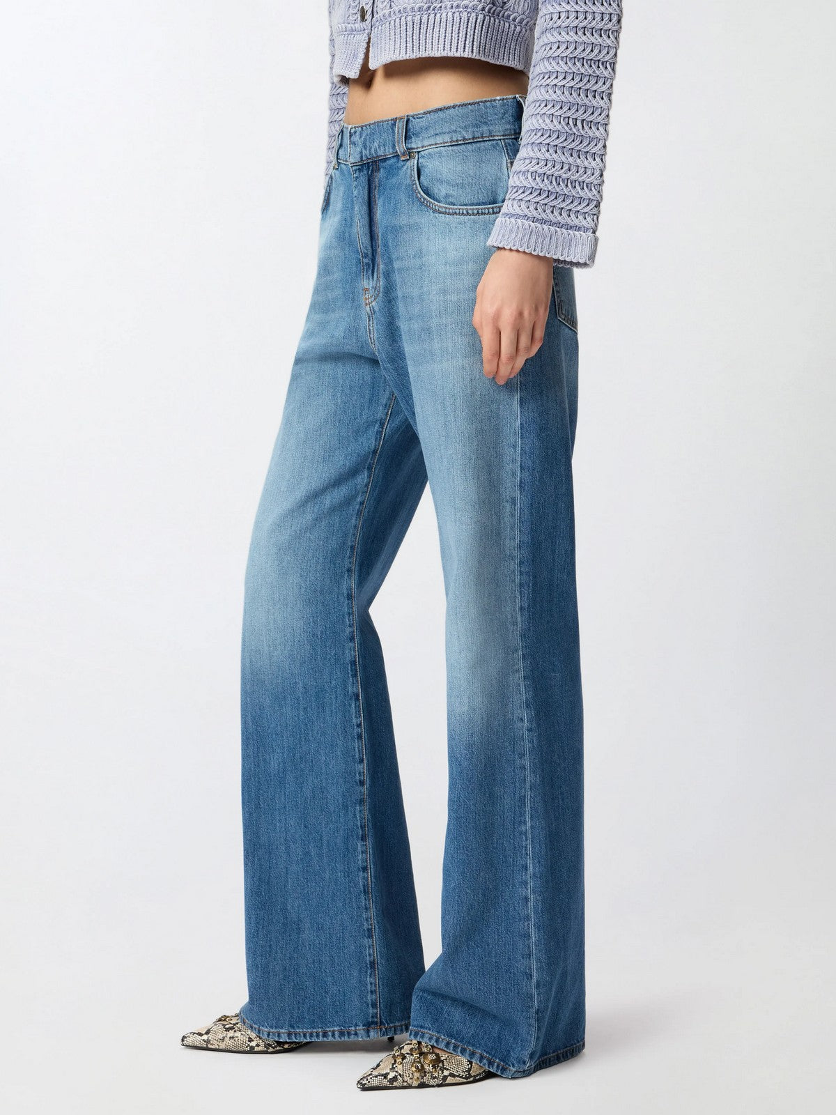 PINKO Jeans Donna WANDA WIDE LEG 101733-A323 PJO LAVAGGIO MEDIO CHIARO