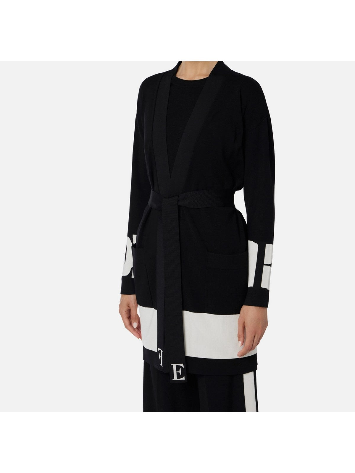 ELISABETTA FRANCHI Cardigan Donna  MK02S56E2 EF3 NERO/MILK