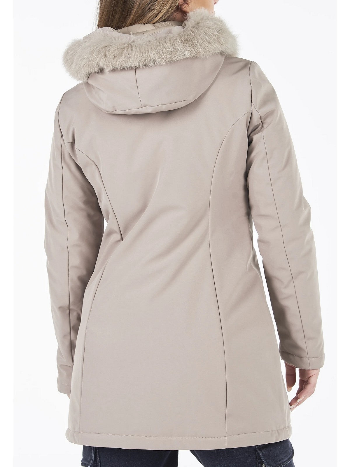 REFRIGIWEAR Piumino Donna LADY TECH/1 FUR JACKET W99108 XT2429 A00220 Beige gioboutiqueweb