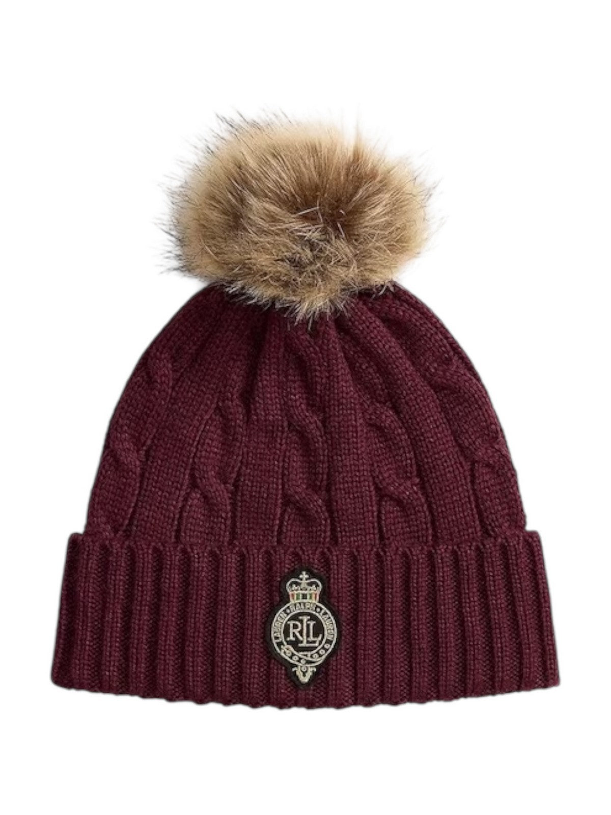 LAUREN RALPH LAUREN Cappello Donna CBL CRST PTC-HAT 454P04455 006 DARK GARNET gioboutiqueweb