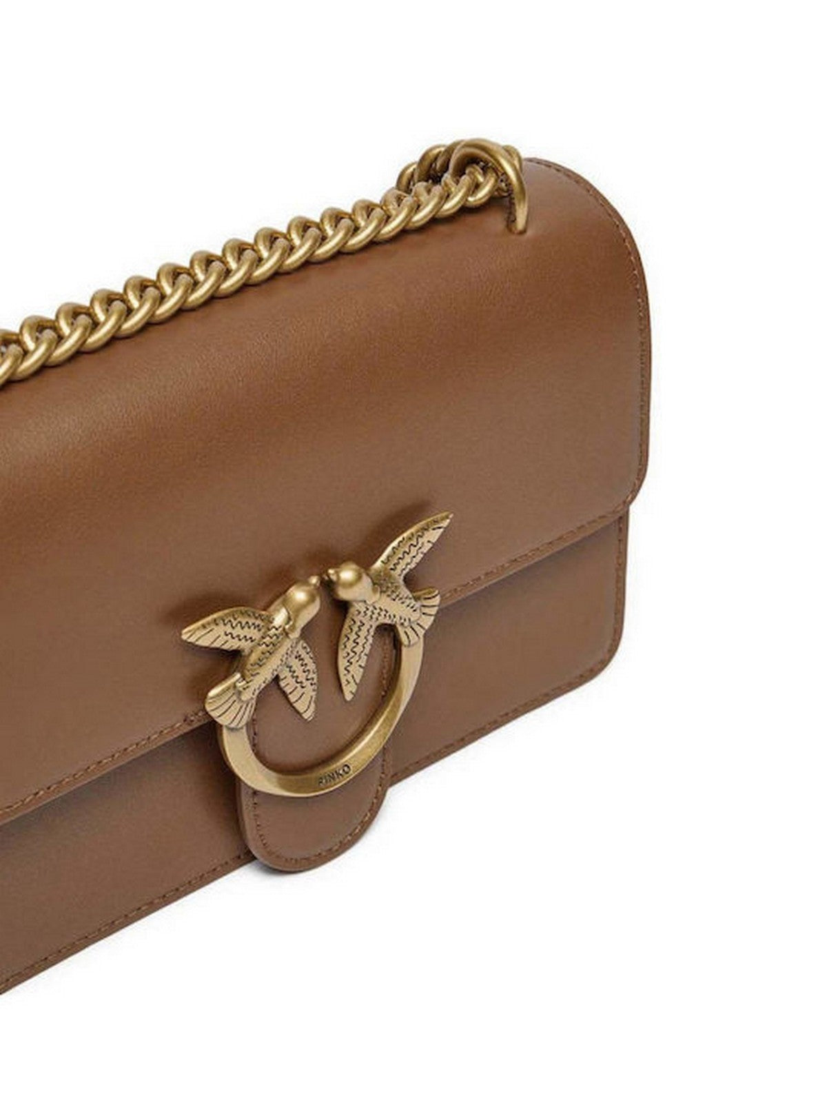 PINKO Borsa Donna LOVE ONE MINI DC 100074-A0F1 L17Q MARRONE - LEONE-ANTIQUE GOLD