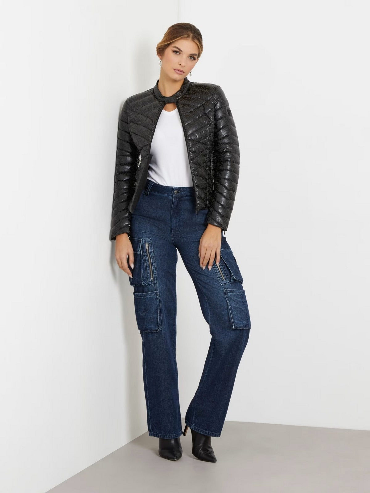 Guess Jacket Woman Vona Logo Jacket W4rl02 WFWM0 JTMU BLACK