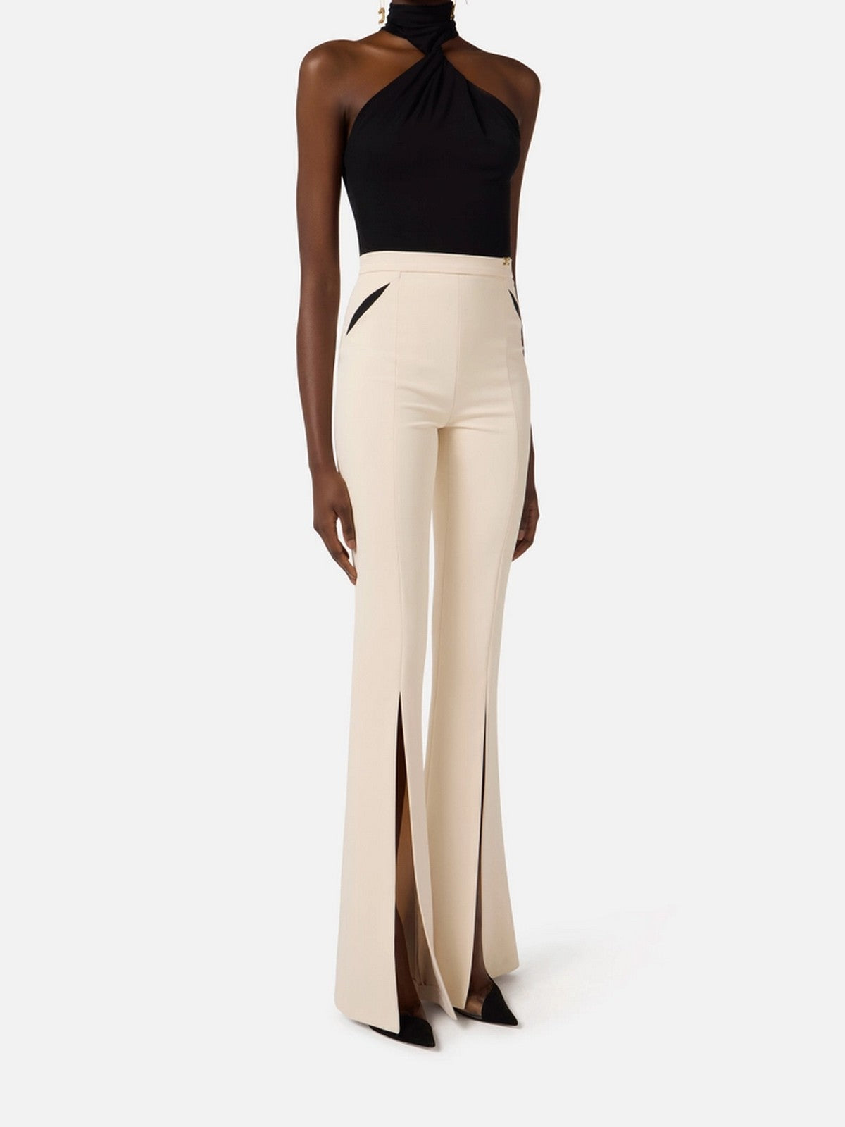 ELISABETTA FRANCHI Pantalone Donna  PA15961E2 E84 BURRO/NERO