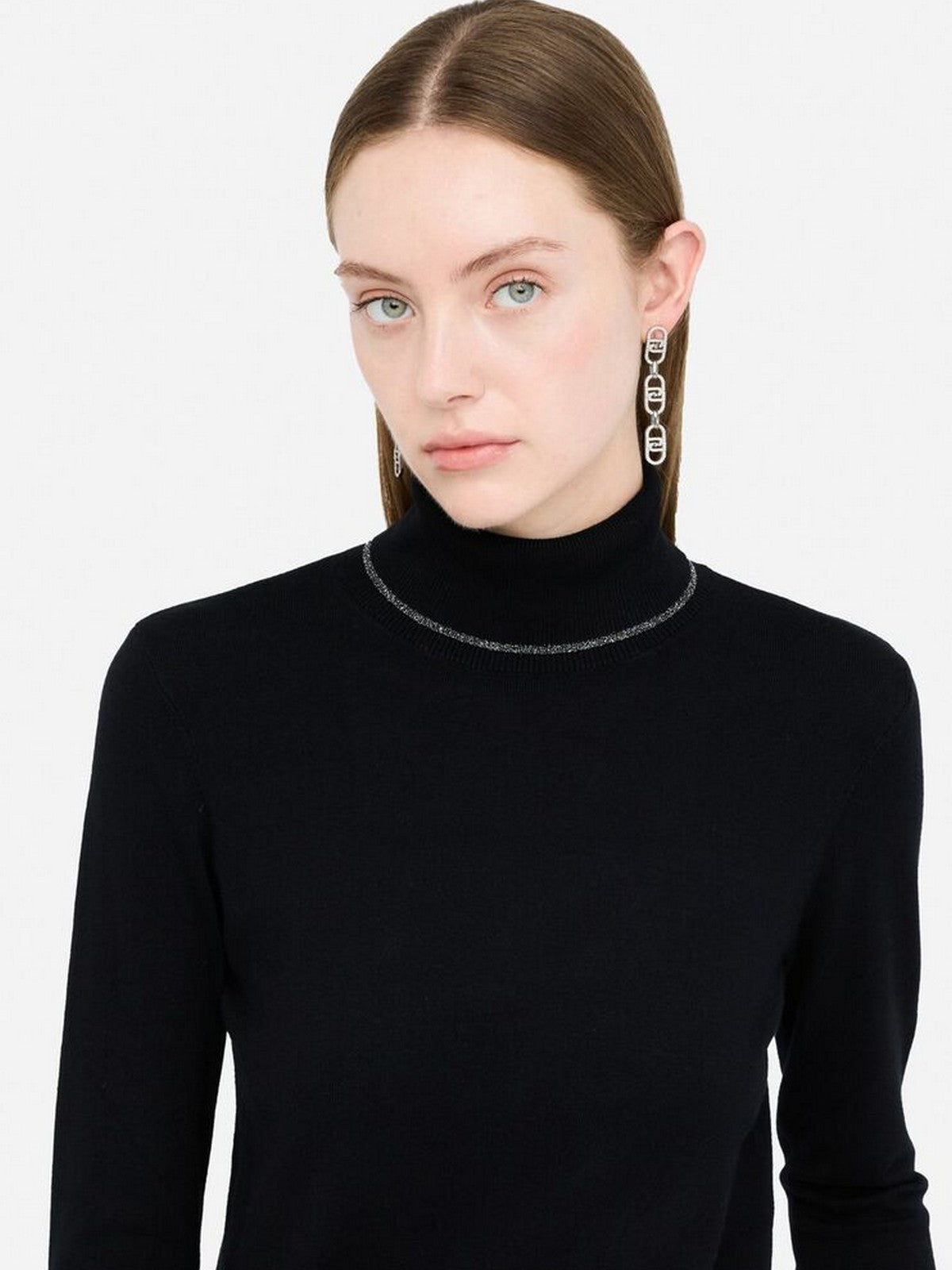 LIU JO WHITE Maglione dolcevita Donna  MF5229MS49I 22222 Nero