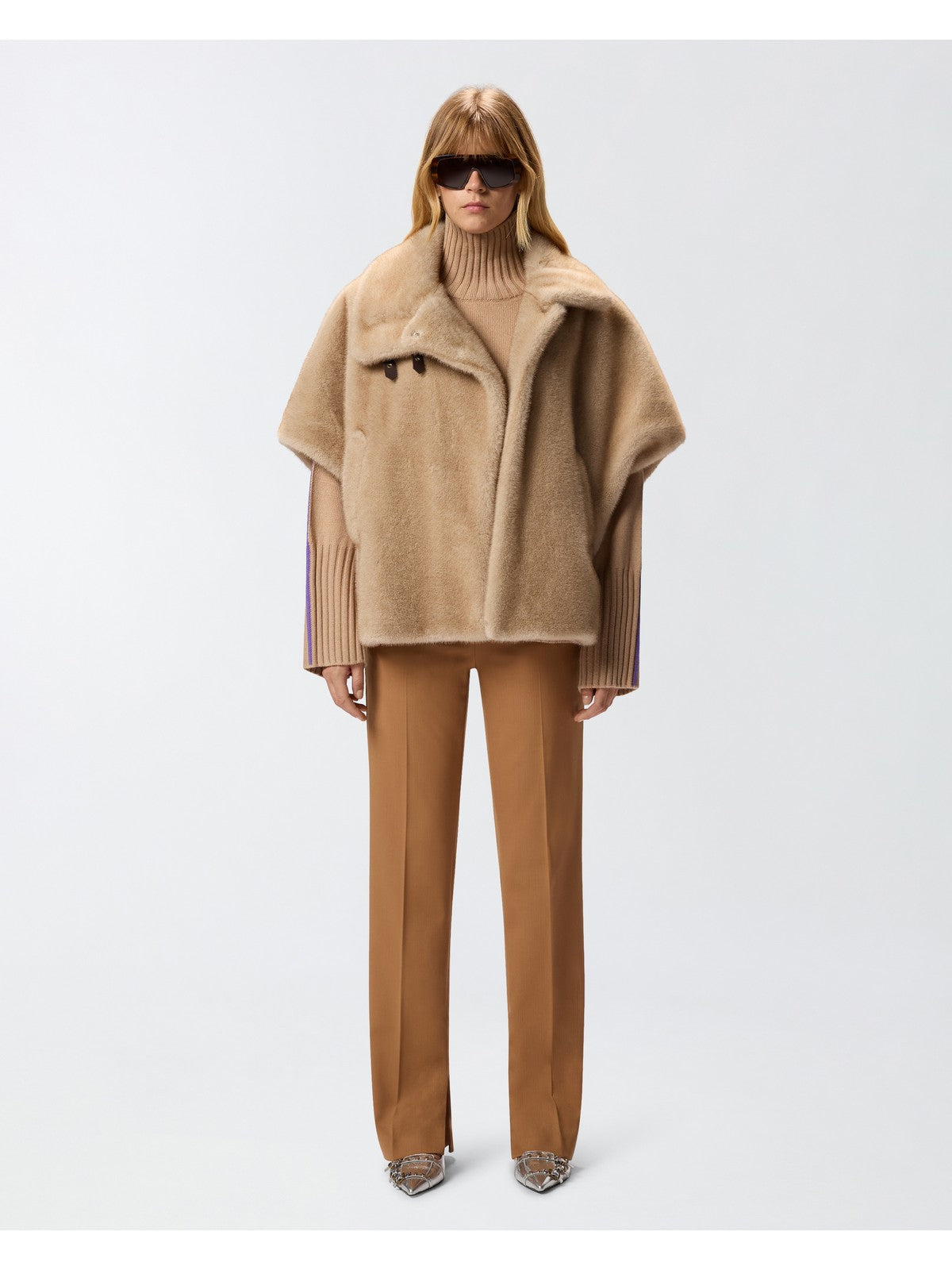 PINKO Pelliccia Donna COMODINO CAPPA 103837-A2PI C60 BEIGE-CHIARO DI LUNA