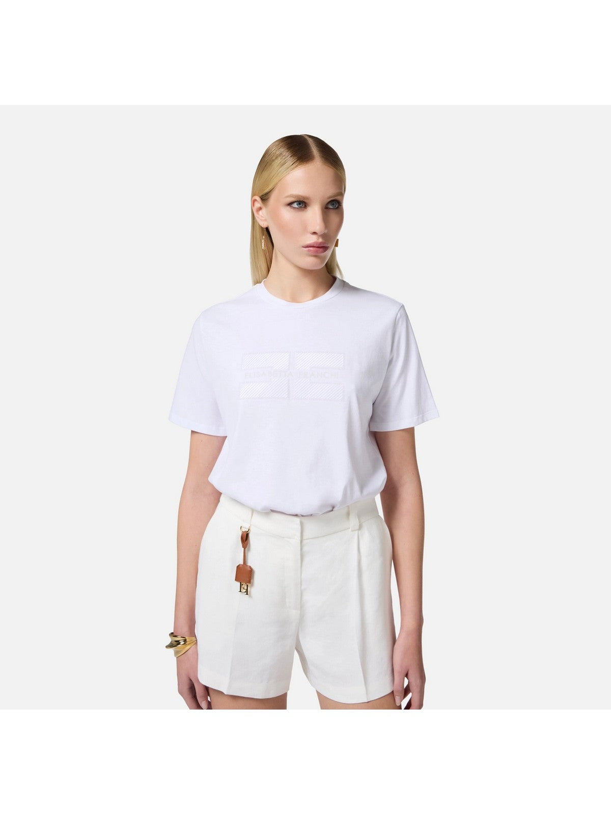 ELISABETTA FRANCHI T-shirt i kursowy MA00251E2-270 White