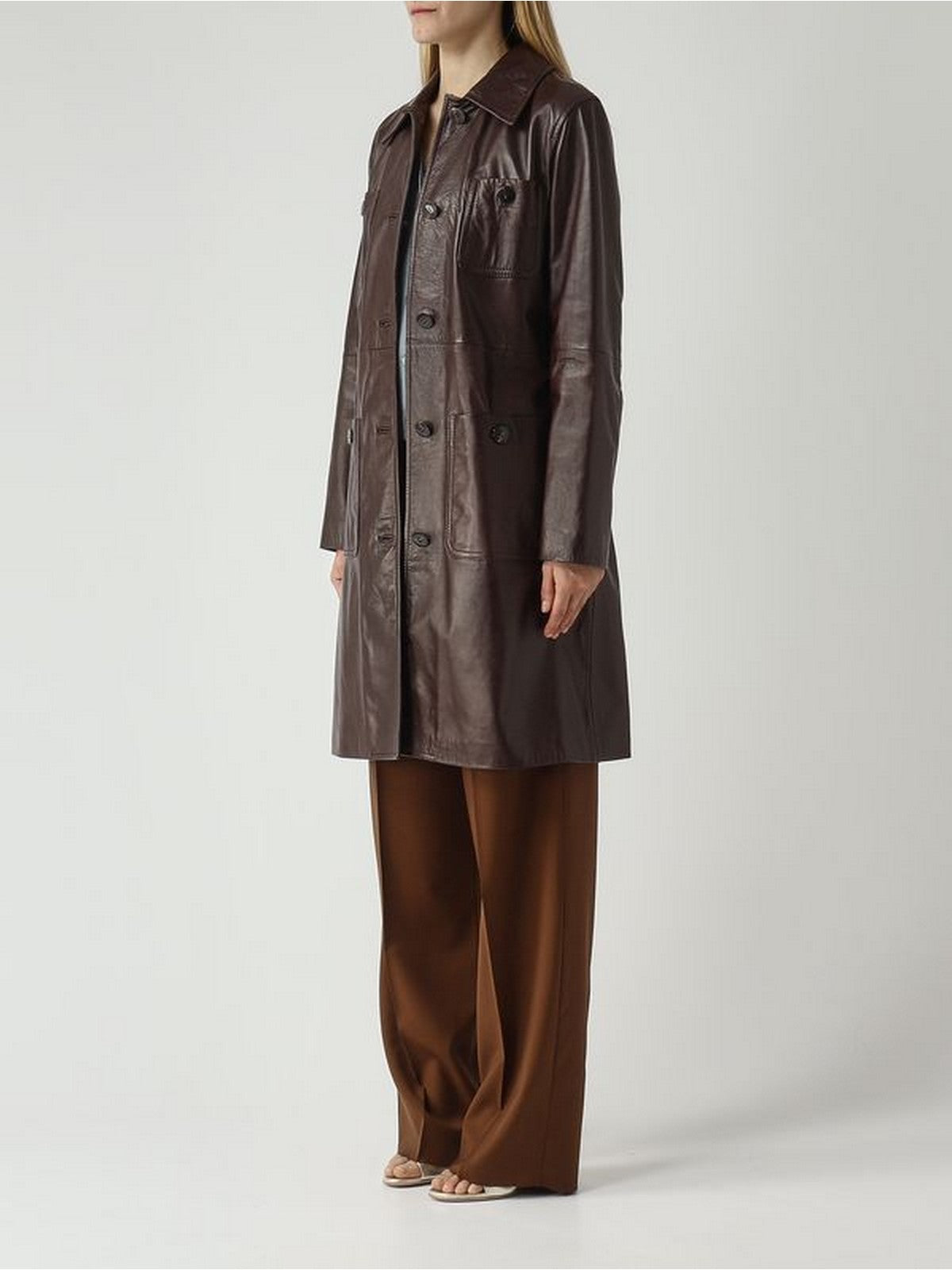 MAX MARA STUDIO Soprabito in pelle Donna MSTAMACA 2616471011600 002 Marrone